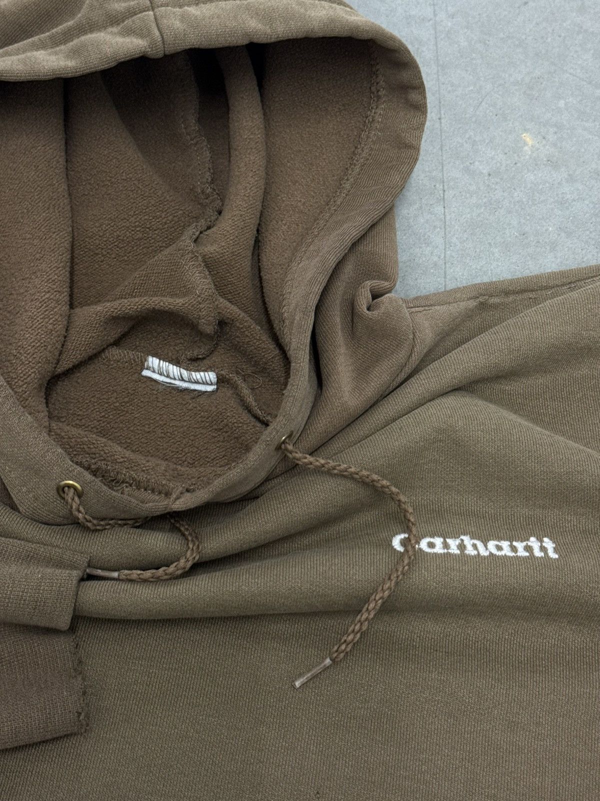 Carhartt Crazy Vintage 90s Carhartt Mocha Brown Faded Hoodie USA Size US XL / EU 56 / 4 - 3 Thumbnail