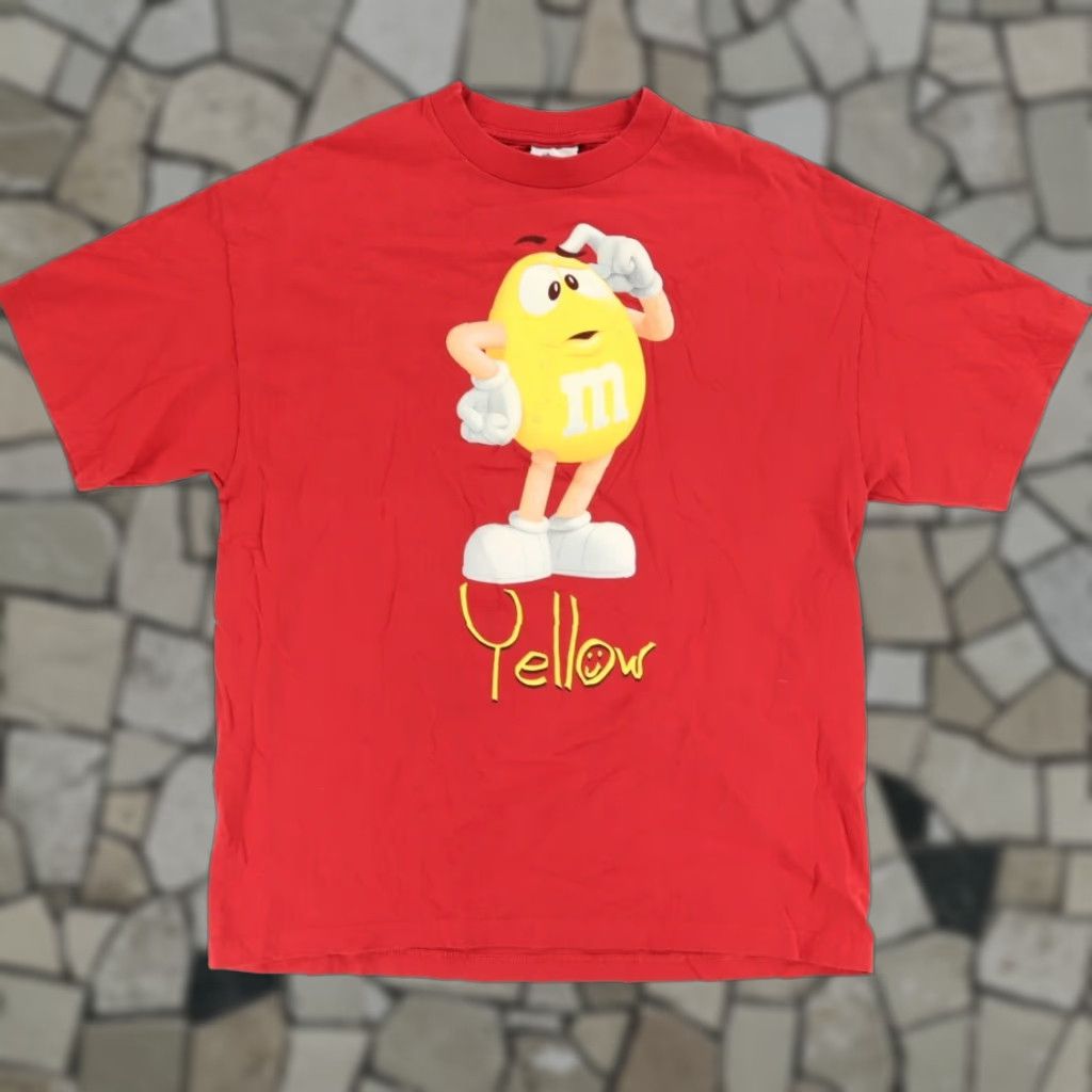 Vintage M&M's Yellow Solid T-Shirt Red Men's XL Shirt Mens XL M&M's Size US XL / EU 56 / 4 - 1 Thumbnail