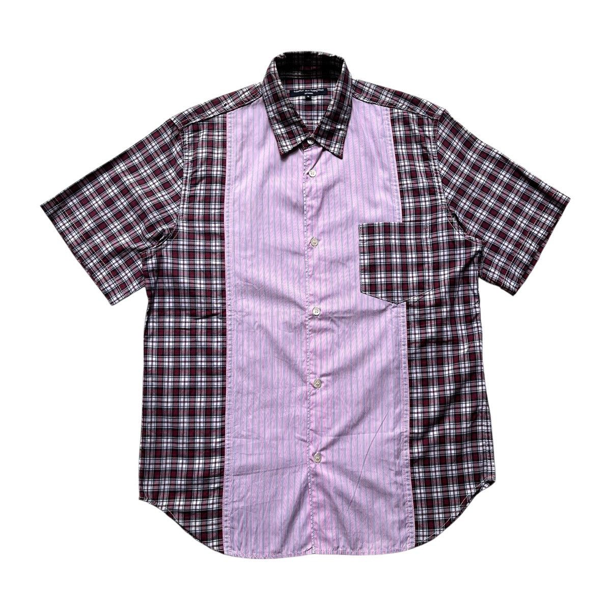 SS18 Comme des Garcons Homme Reworked Plaid Hybird Shirt