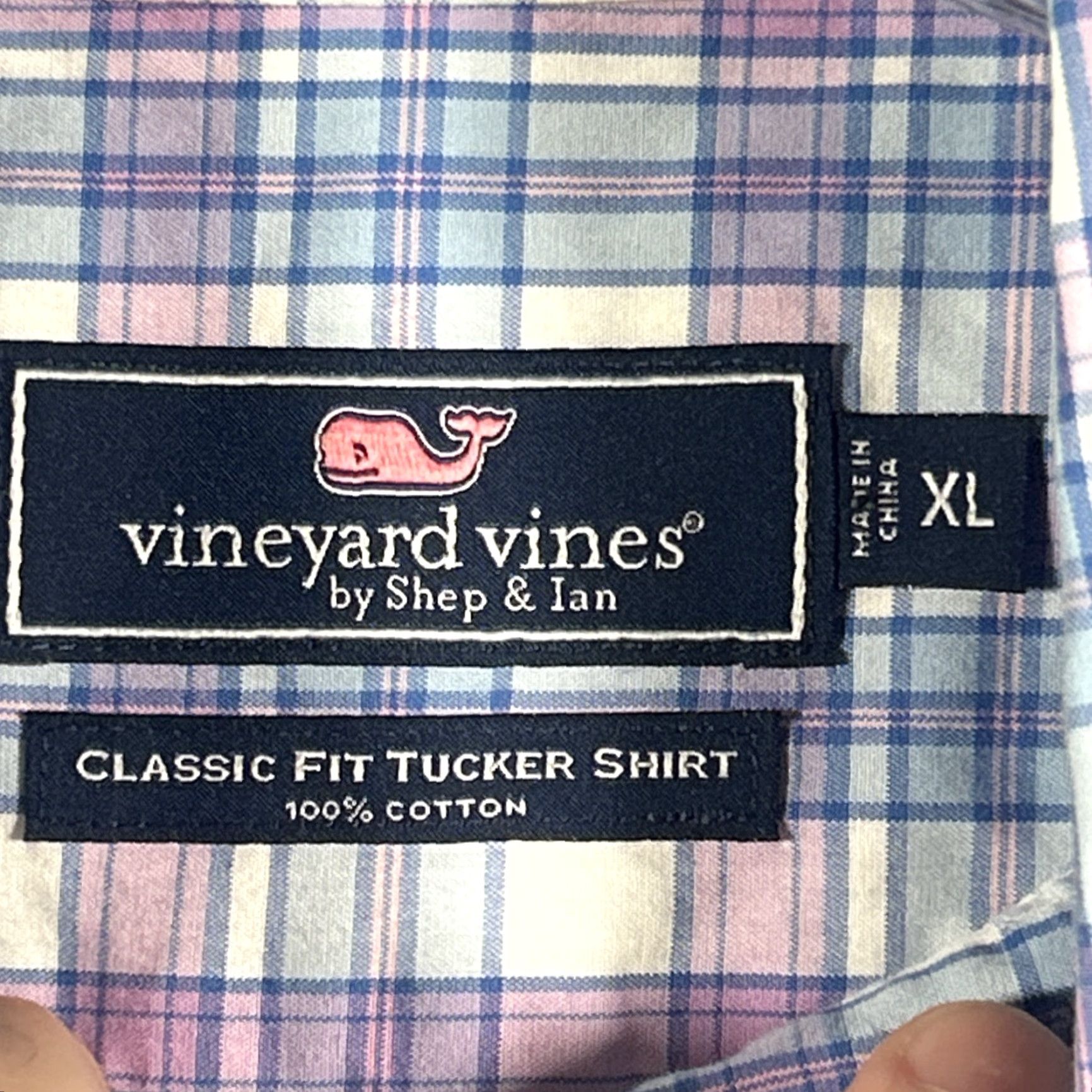 Vineyard Vines Vineyard Vines Tucker Shirt Classic Fit Mens Button-Up Plaid Long Sleeve XL Purple Size US XL / EU 56 / 4 - 5 Thumbnail