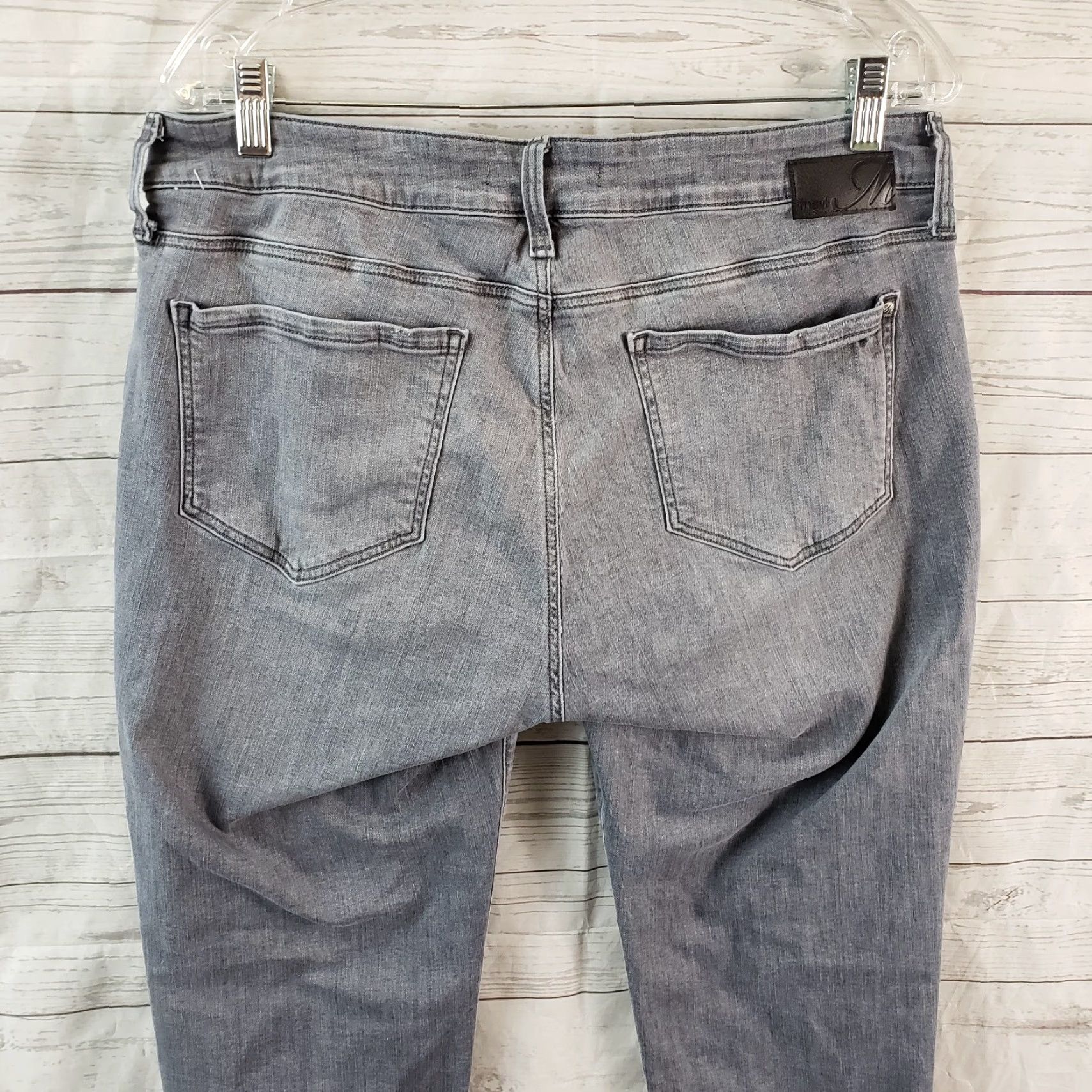 Mavi Mavi Womens Emma Slim Boyfriend Jeans Size 32P Gray Lightly Distressed Mid Rise Jeans Feminine Womens Size 24" / US 00 / IT 34 - 4 Thumbnail