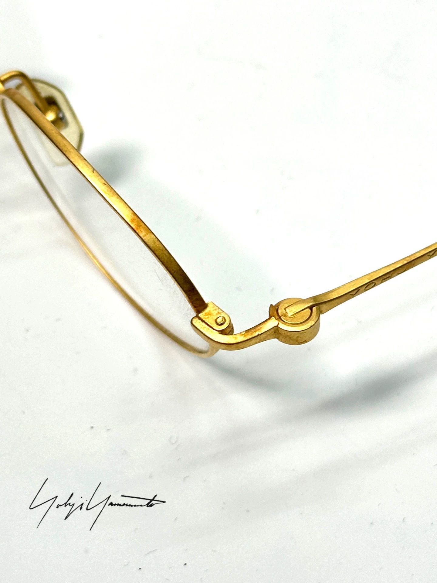 Yohji Yamamoto Yohji Yamamoto Pour Homme Gold Framed Nerd Glasses Size ONE SIZE - 3 Thumbnail
