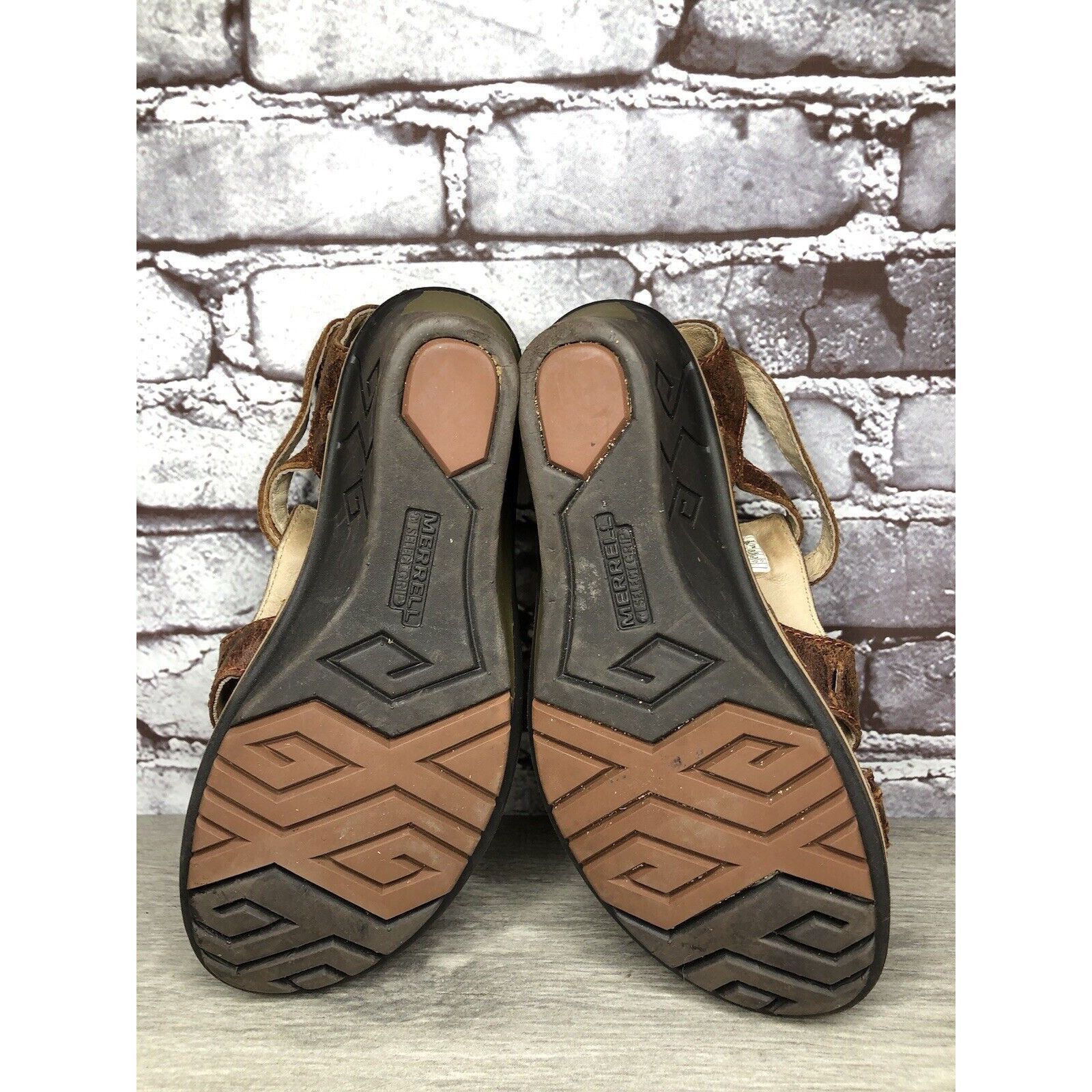 Merrell Merrell Sirah Prairie Brown Leather Wedge AnkleStrap Sandals Size US 7 / IT 37 - 8 Thumbnail
