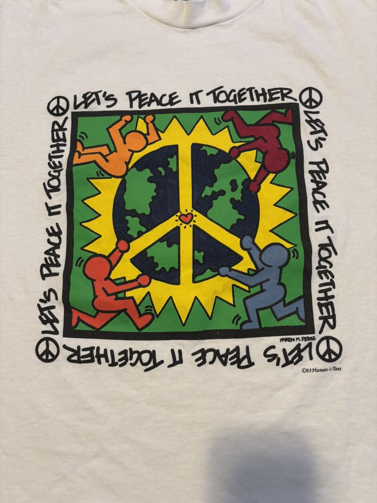 Vintage Vintage 1993 Lets make peace together t-shirt Size US XXL / EU 58 / 5 - 3 Thumbnail