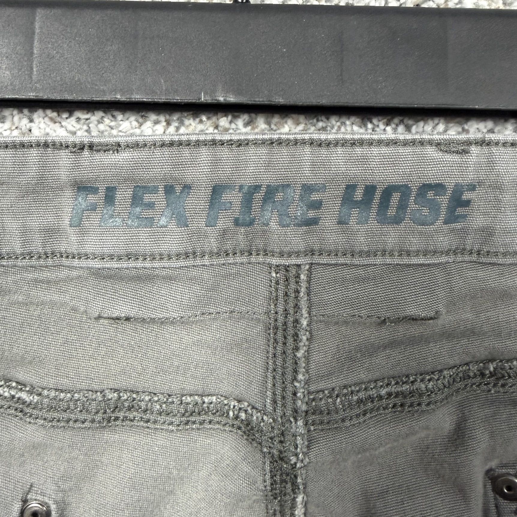 Duluth Trading Company Duluth Flex Fire Hose Gray Canvas Workwear Pants Mens 36x30 Carpenter Relaxed Fit Flat Front Straight Leg Cargo Pocket Zip Button Denim-like Material Size US 36 / EU 52 - 7 Thumbnail
