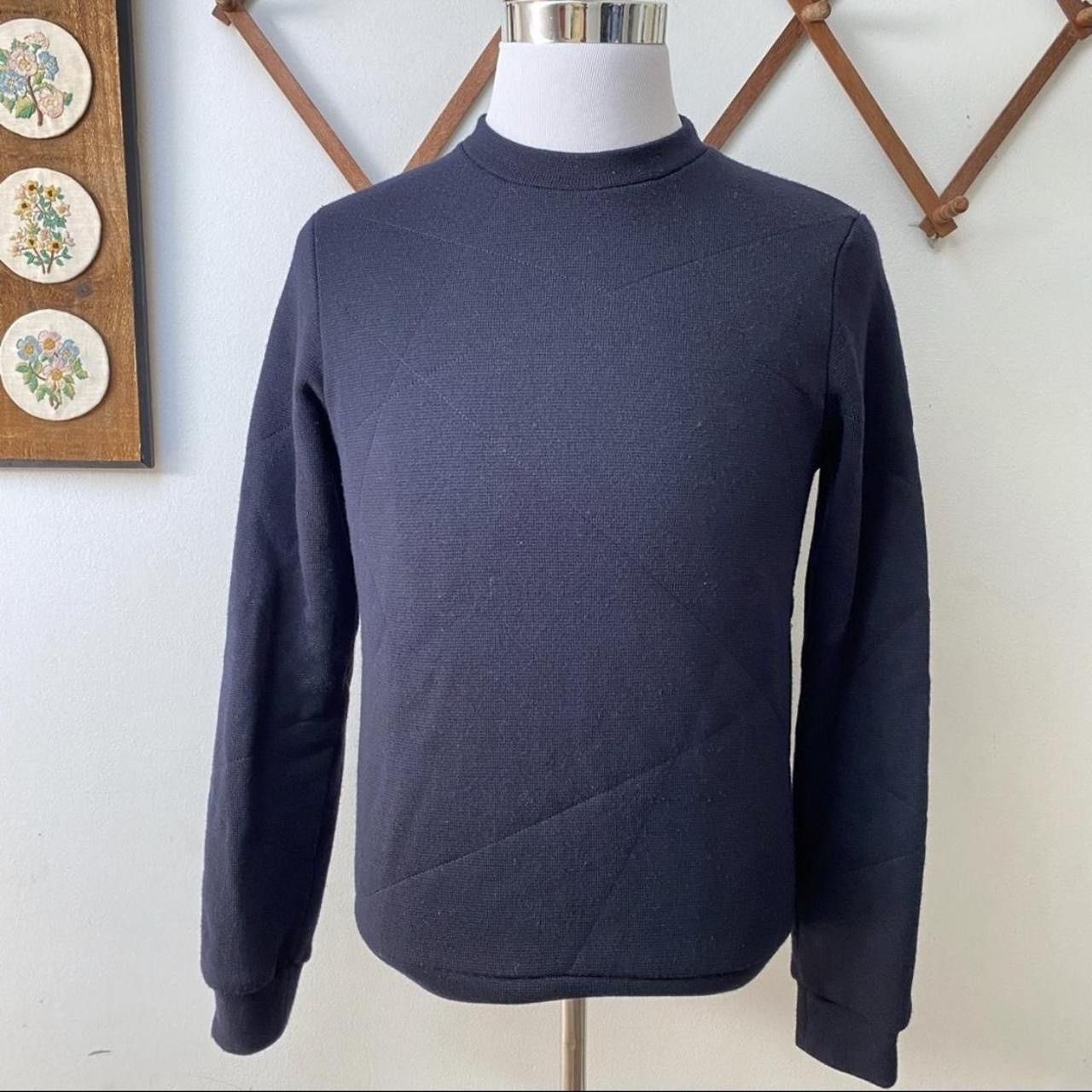 Sandro Sandro Quilted Linen Knit Navy Blue Heavyweight Sweater XS Size US XS / EU 42 / 0 - 1 Thumbnail