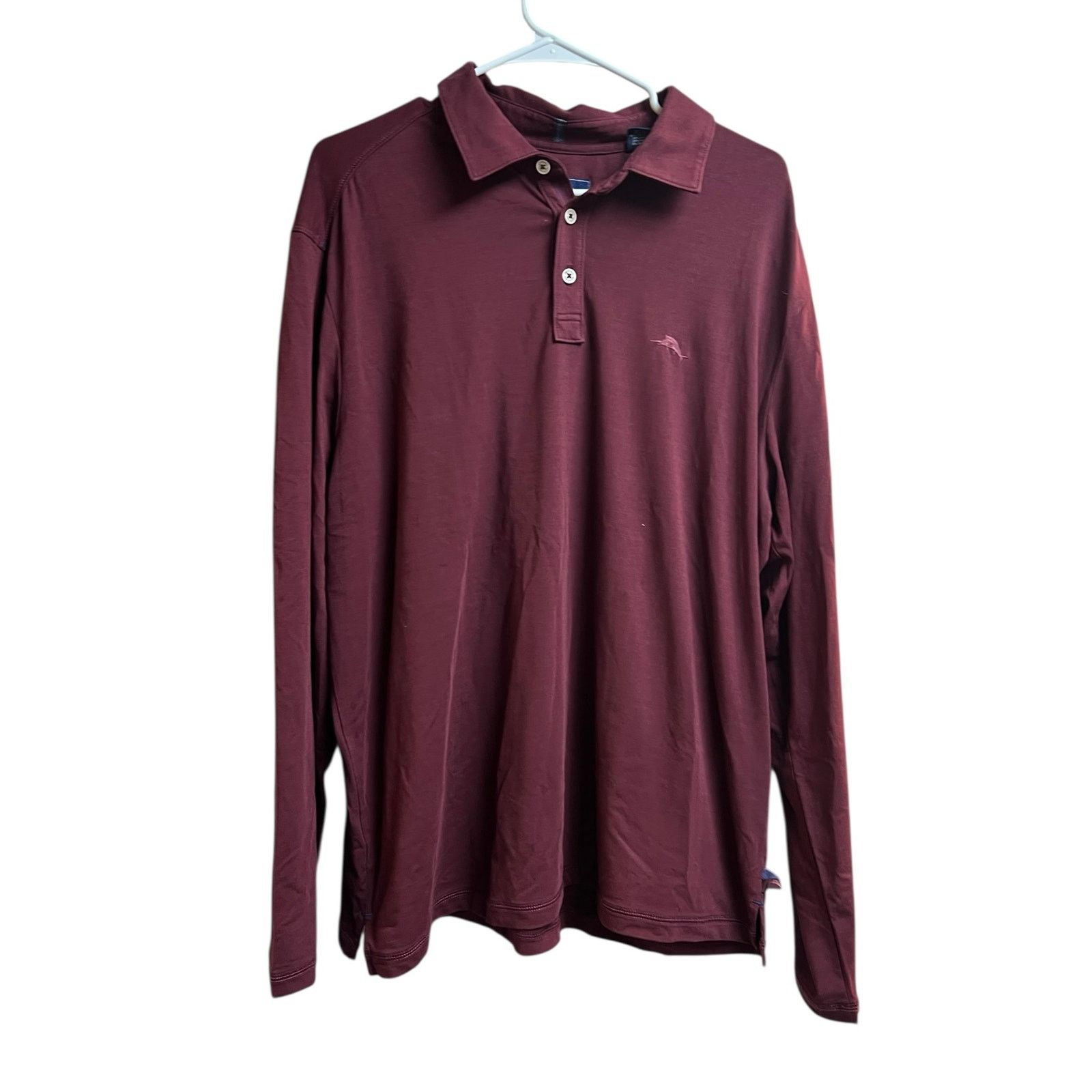 Tommy Bahama Tommy Bahama Long Sleeve Polo Shirt Burgundy Men's Large Size US L / EU 52-54 / 3 - 1 Thumbnail