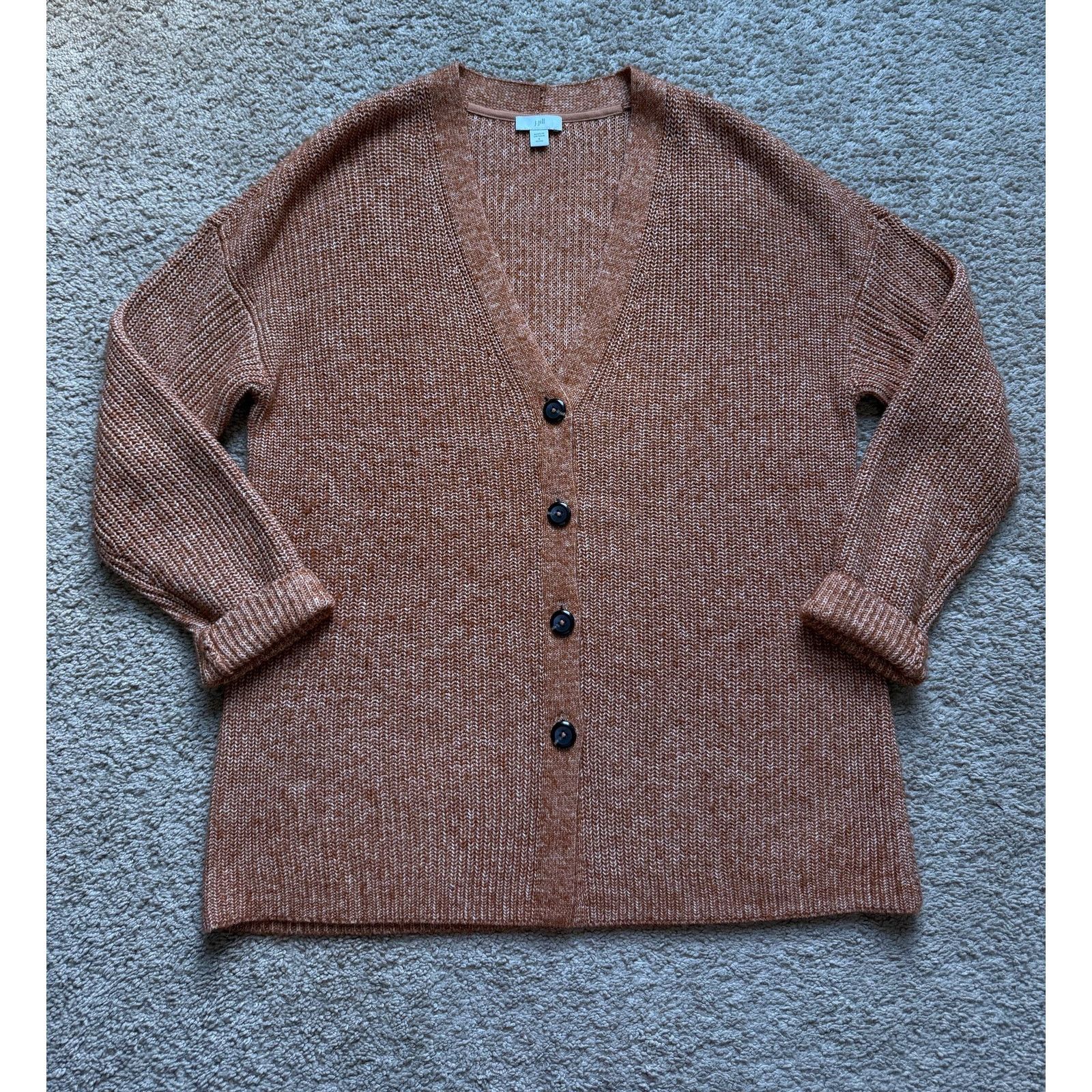 Other J. Jill Long Sleeve Button-Up Knit Cardigan Brown Women's SP Size S / US 4 / IT 40 - 3 Thumbnail
