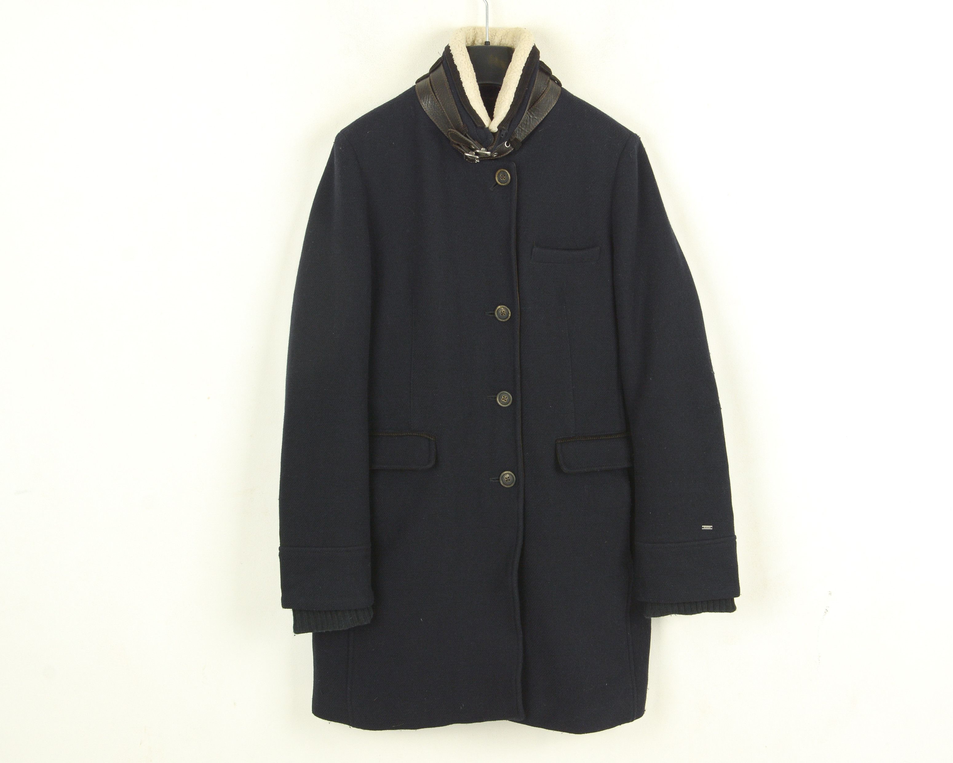 Tommy Hilfiger Women L Coat Jacket EU 44 Winter Wool Mac US 12 Faux Fur Size L / US 10 / IT 46 - 1 Thumbnail