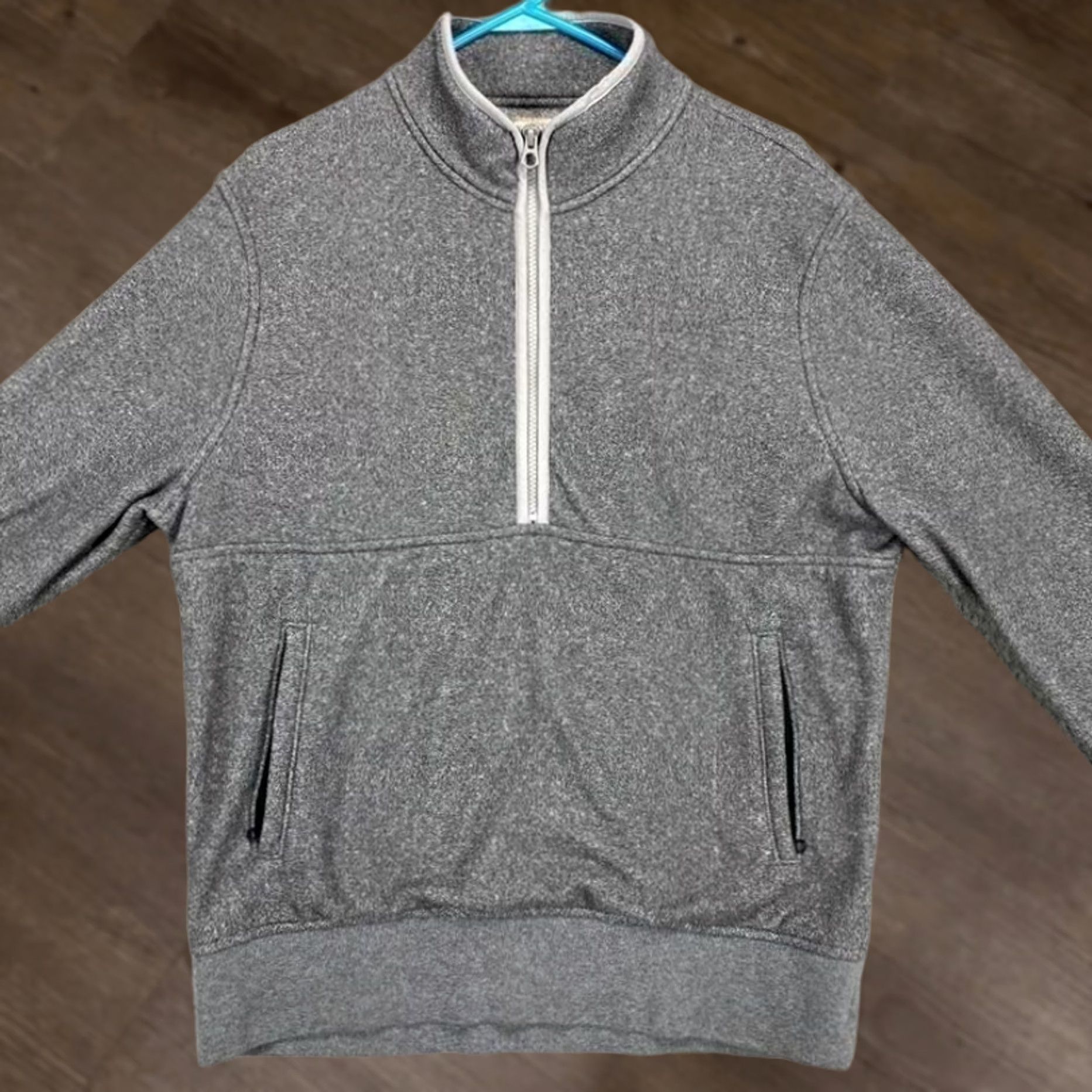 Vintage J Crew Quarter Zip Pullover Sweatshirt Heather Gray Men's Size Medium Polyester Size US M / EU 48-50 / 2 - 1 Thumbnail