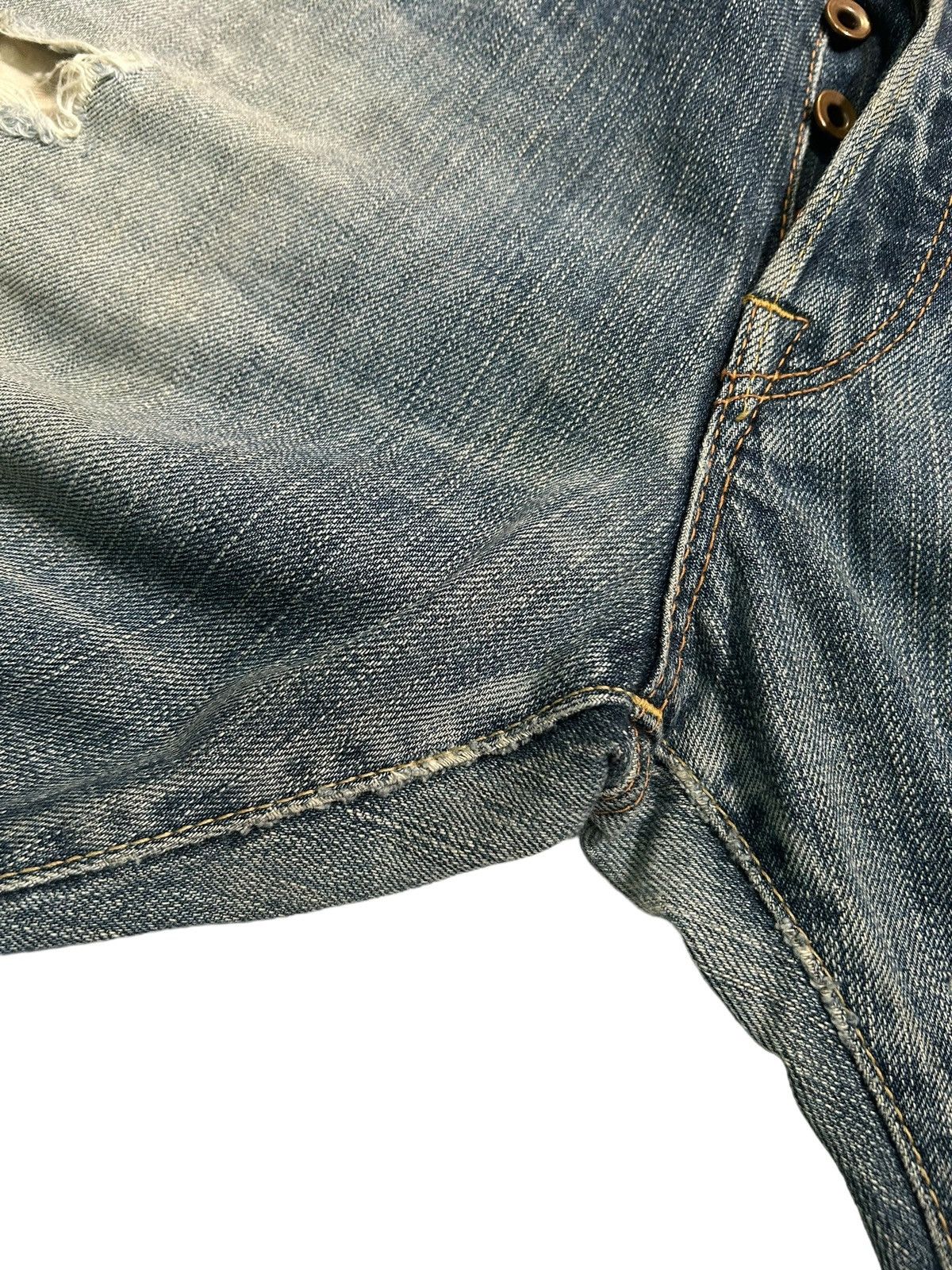 Japanese Brand × Kapital × Vintage Thrashed Vtg Edwin Selvedge disteressed denim Size US 34 / EU 50 - 6 Thumbnail