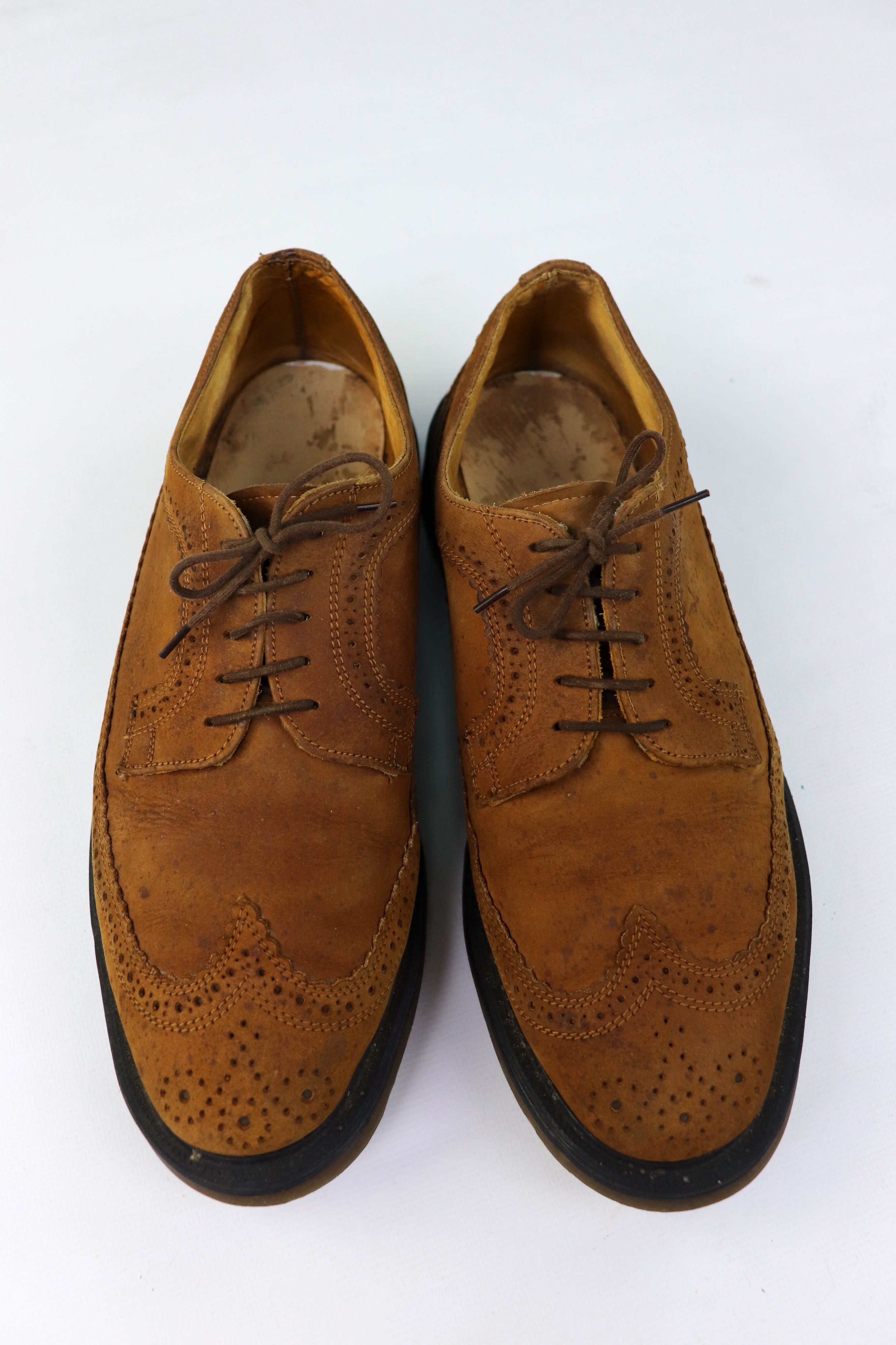 Dr. Martens Vintage Dr. Martens Made in England Tan Brown Suede Brogues Size US 8.5 / EU 41-42 - 6 Thumbnail