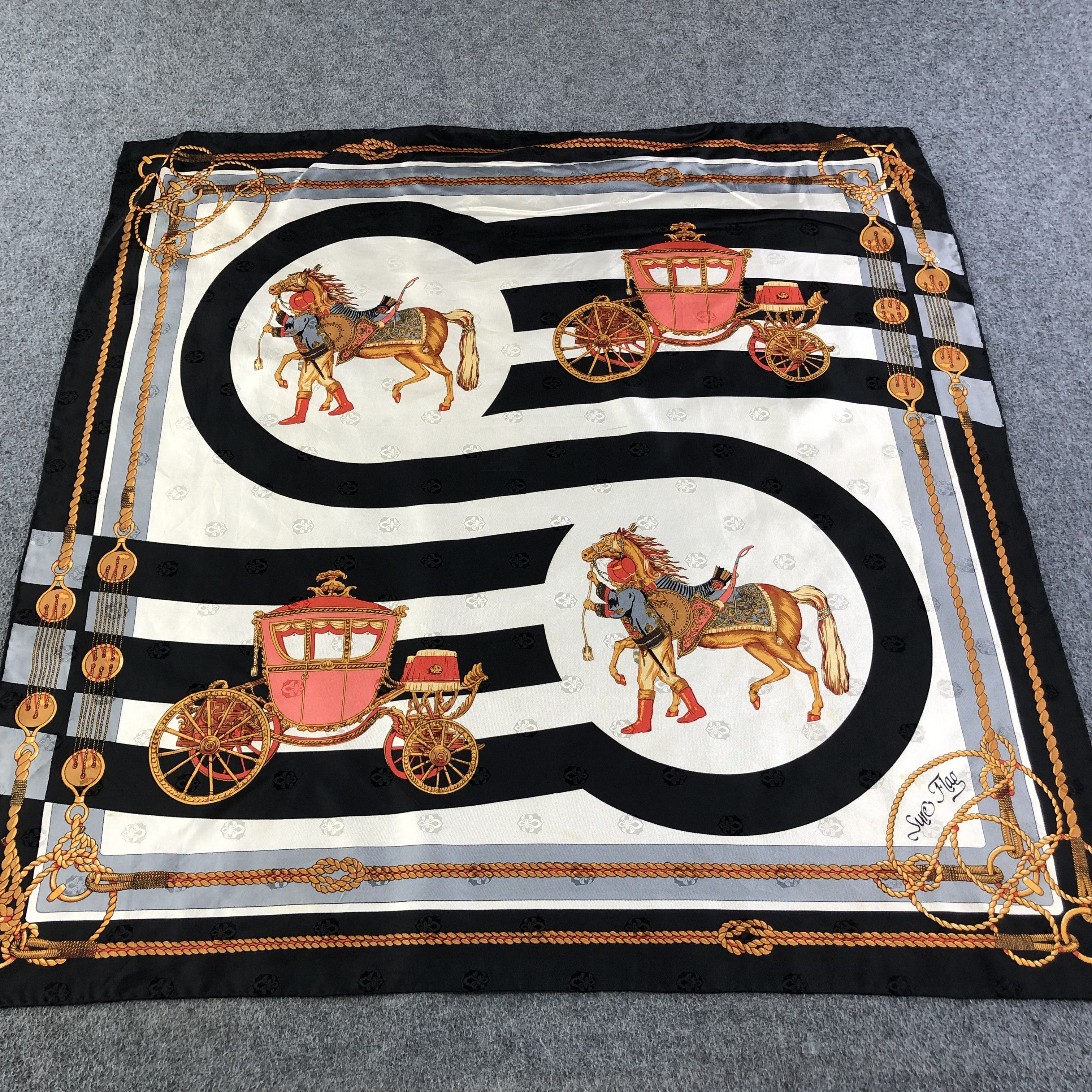 Sure Flag Luxury Coach Hand Rolled Silk Scarf M499