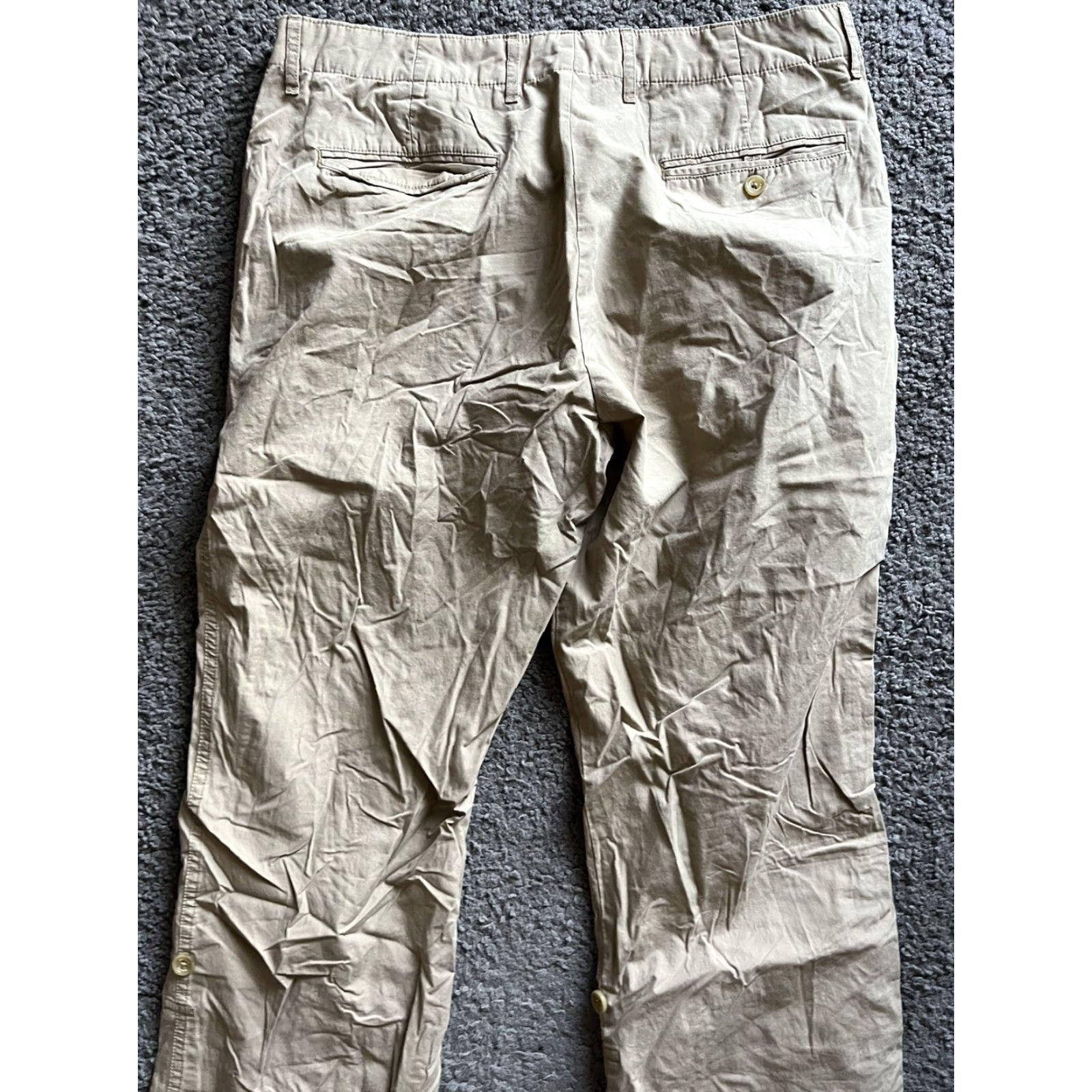 Banana Republic VINTAGE Banana Republic Chino Pants Mens 36x32 Khaki Cotton Flat Front Beige 2000s Beach Preppy American - Mens Size US 36 / EU 52 - 4 Thumbnail