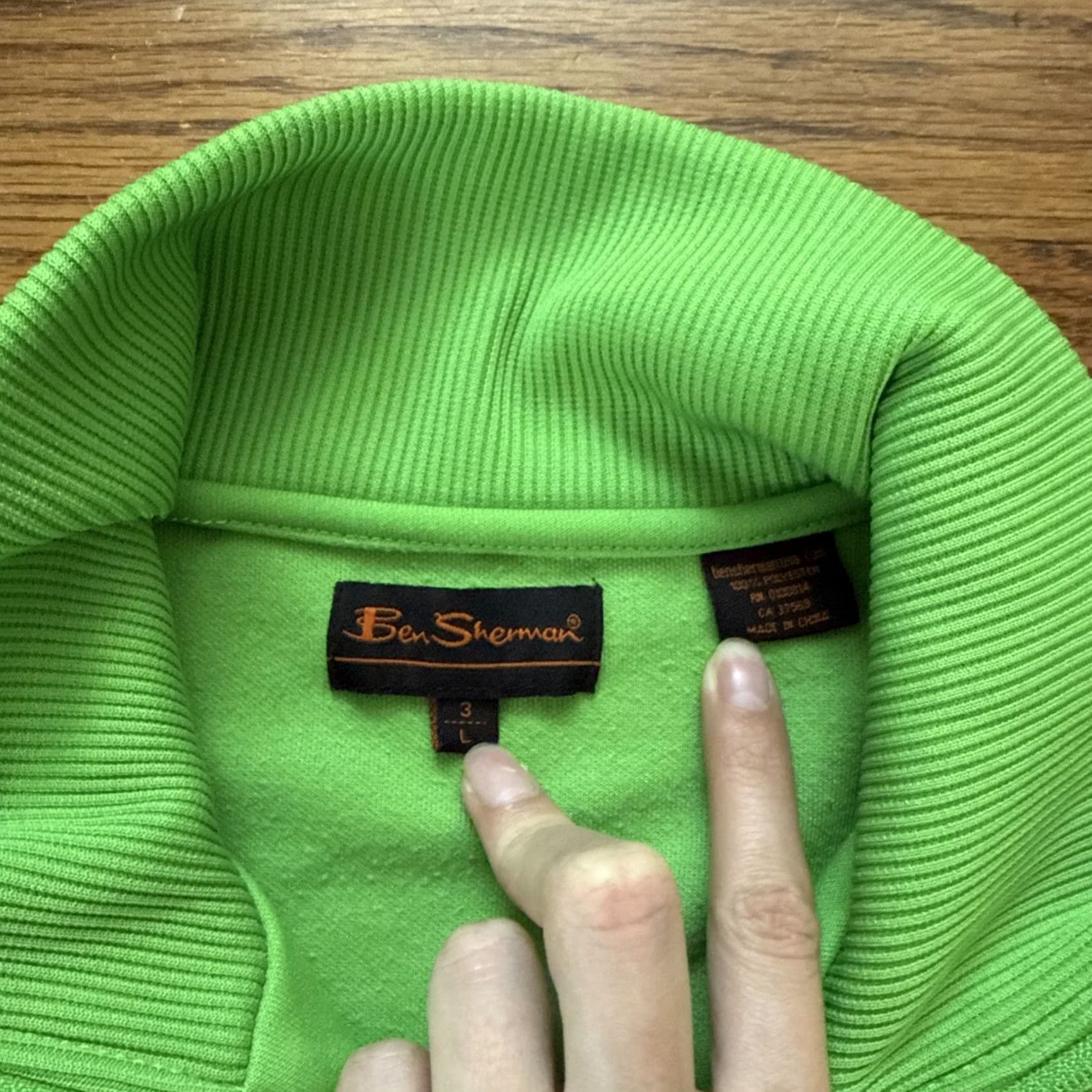 Ben Sherman Ben Sherman Track Jacket Mens Size L Green White Blue Full Zip Retro Block C24 Size US L / EU 52-54 / 3 - 4 Thumbnail