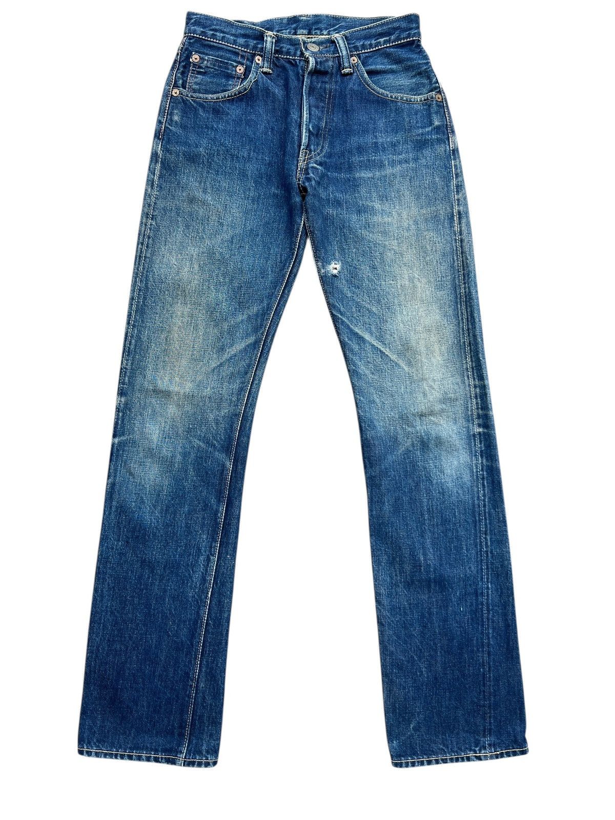 Vintage Full Count Selvedge Distressed Denim Jeans 25x29