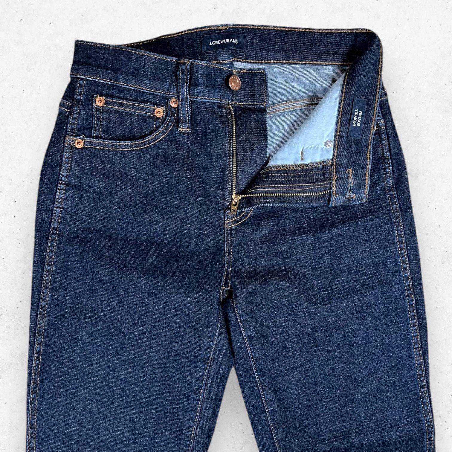 J.Crew J. Crew Jeans Vintage Straight Women's 25 Dark Wash Stretch Size 25" / US 0 / IT 36 - 4 Thumbnail