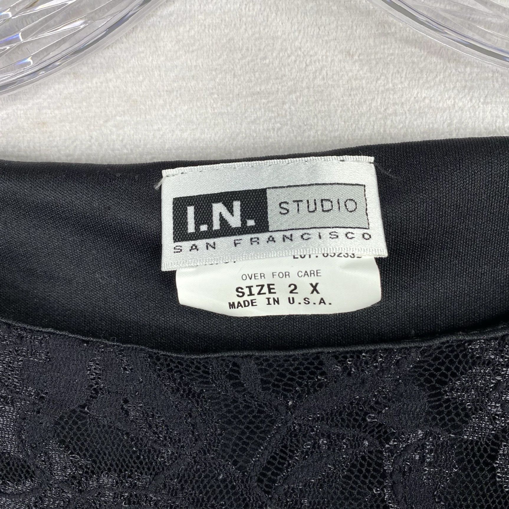 Vintage VINTAGE IN Studio Tank Womens 2X Black Lace Cropped Y2K 90s Grunge Whimsigoth Camisole Shirt Size XXL / US 16-18 / IT 52-54 - 2 Thumbnail