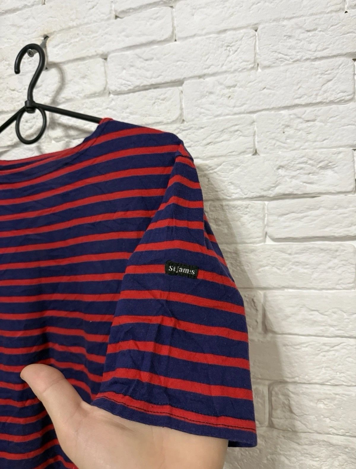 Saint James Vintage Saint James Red Stripped T-shirt 1/2 Sleeve France Size M / US 6-8 / IT 42-44 - 3 Thumbnail