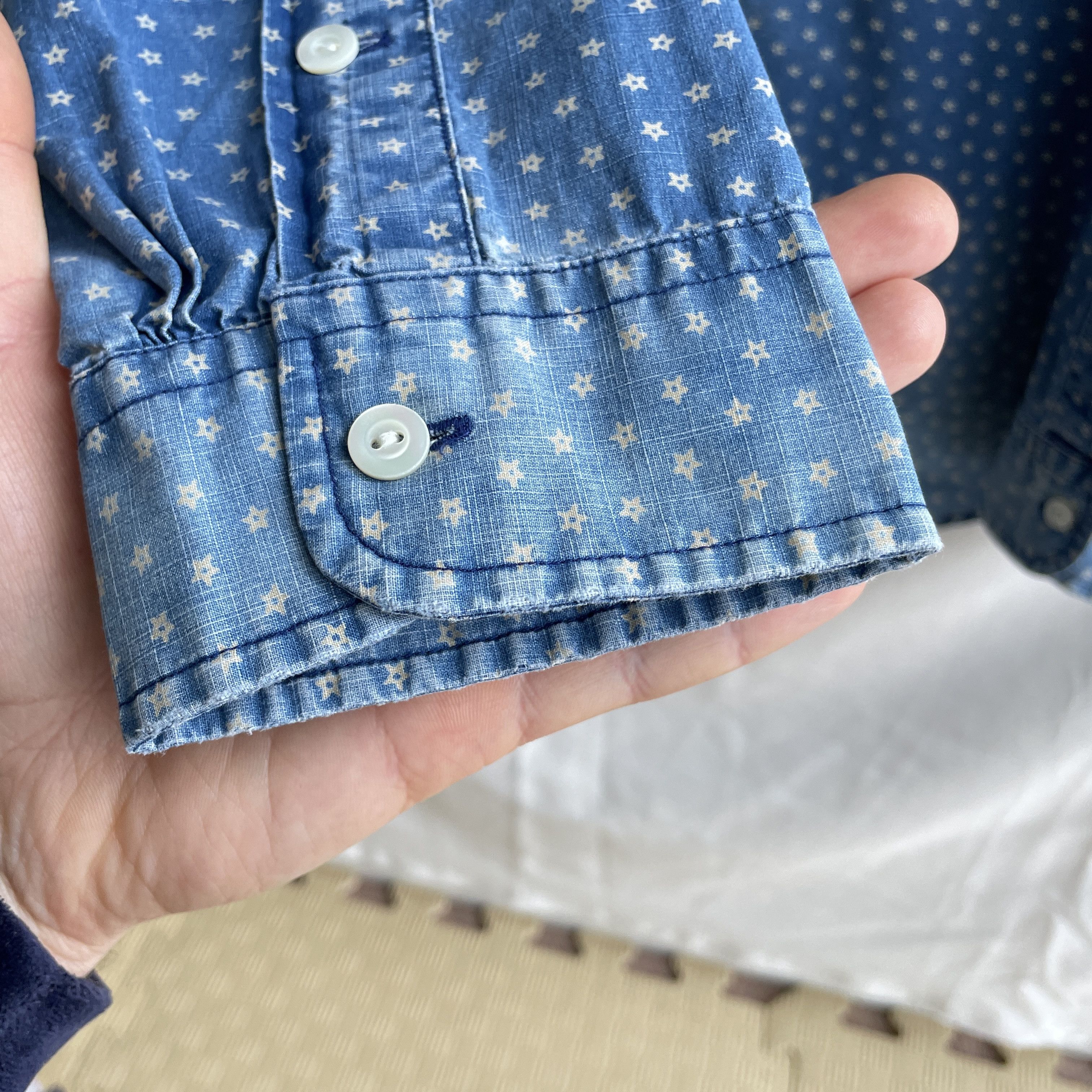 Polo Ralph Lauren Polo Ralph Lauren Indigo Sun Faded Star Pattern Shirt Size L Size US L / EU 52-54 / 3 - 10 Thumbnail