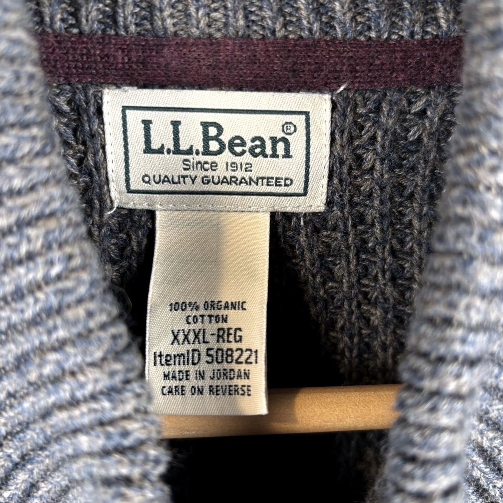 Vintage L.L. Bean Sweater Mens 3XL Gray Full Zip Heavyweight Waffle-Knit Organic Cotton Casual Boys Mens Womens Size US XXL / EU 58 / 5 - 3 Thumbnail