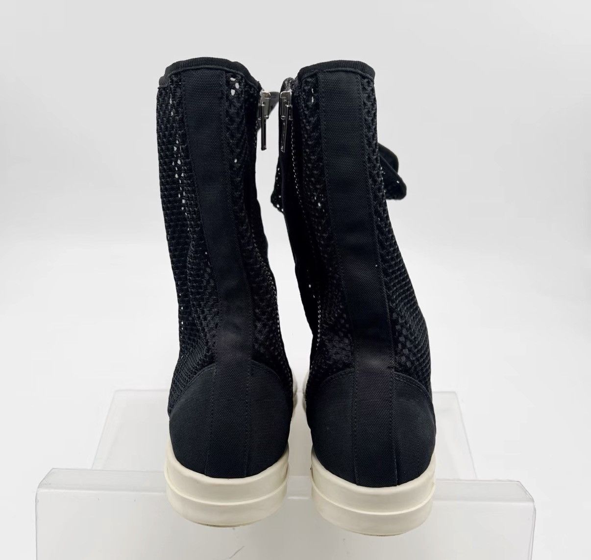 Rick Owens Rick Owens / RO Black Mesh Breathable High-Top Sneakers K12 Size US 5 / IT 35 - 7 Thumbnail