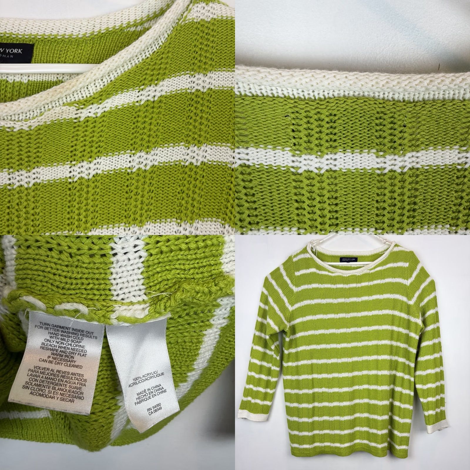Jones New York Jones New York Sweater Womens 3X Green Signature Stripe Knit Pullover Roll Neck Size XXL / US 16-18 / IT 52-54 - 8 Thumbnail