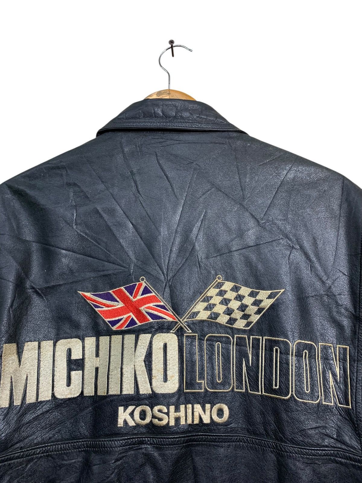 Michiko Koshino London 🔥VTG MICHIKO LONDON KOSHINO FORMULA 1 LEATHER JACKET Size US L / EU 52-54 / 3 - 4 Thumbnail