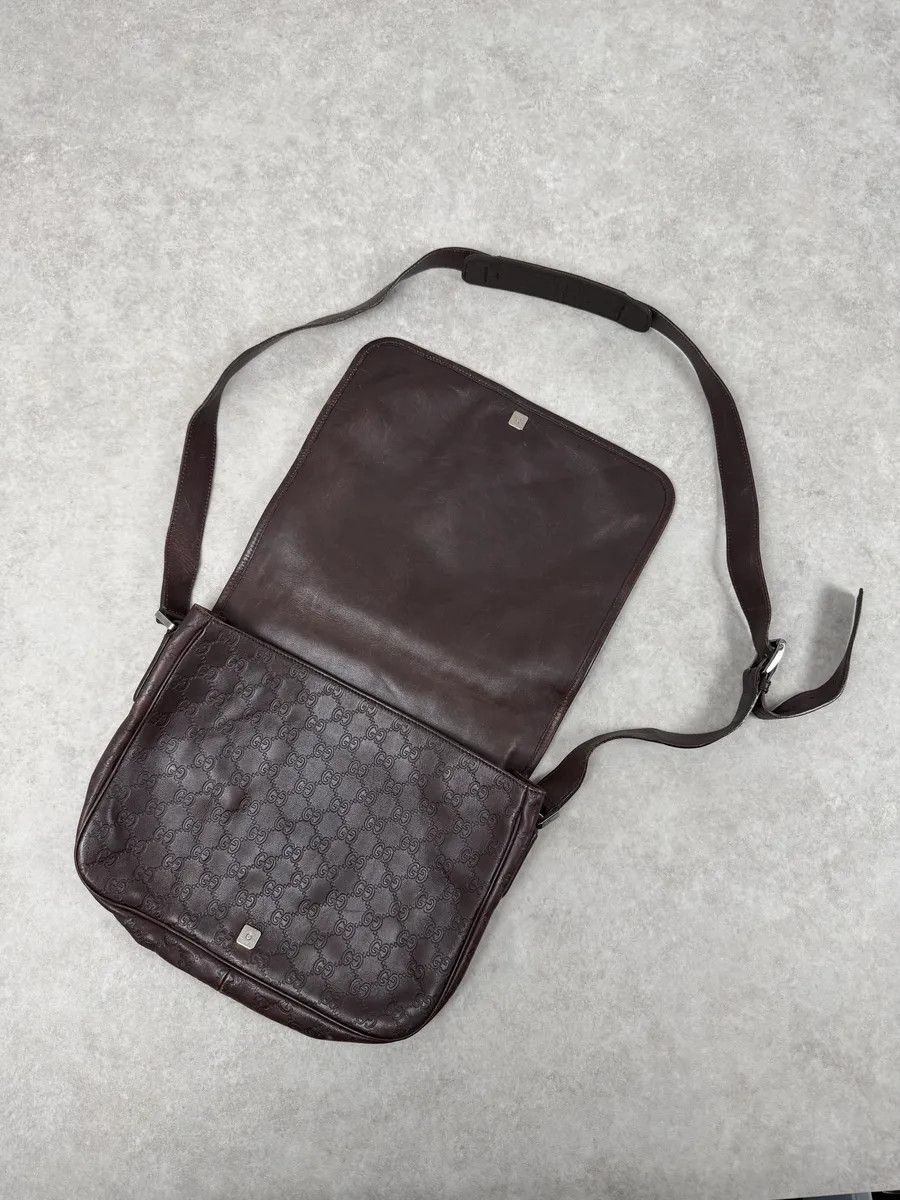 Gucci 2000s Gucci Monogramm G Brown Leather Shoulder Bag Size ONE SIZE - 6 Thumbnail
