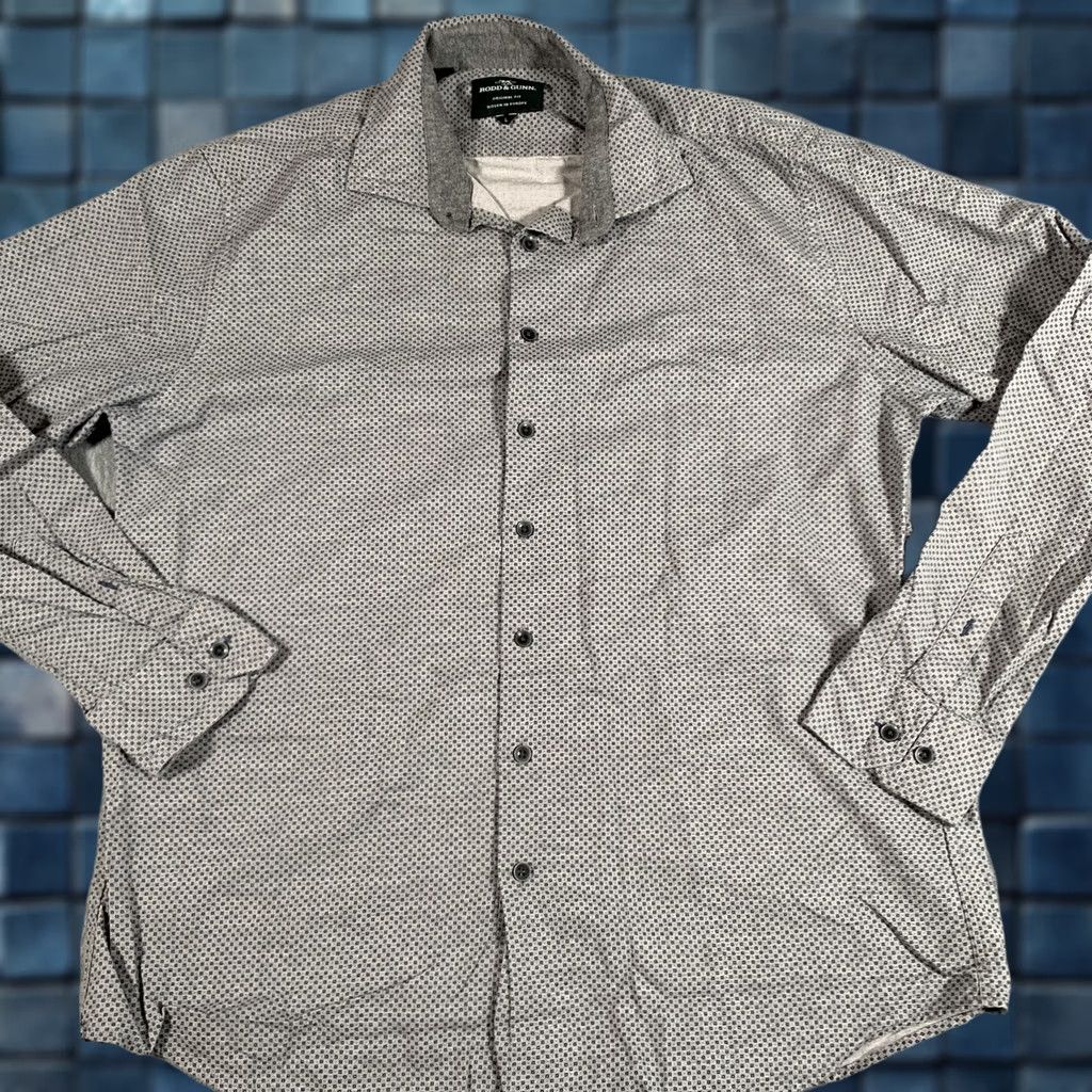 Rodd & Gunn Rodd & Gunn Shirt Mens L Gray Geometric Print Long Sleeve Button Up Casual Size US L / EU 52-54 / 3 - 1 Thumbnail