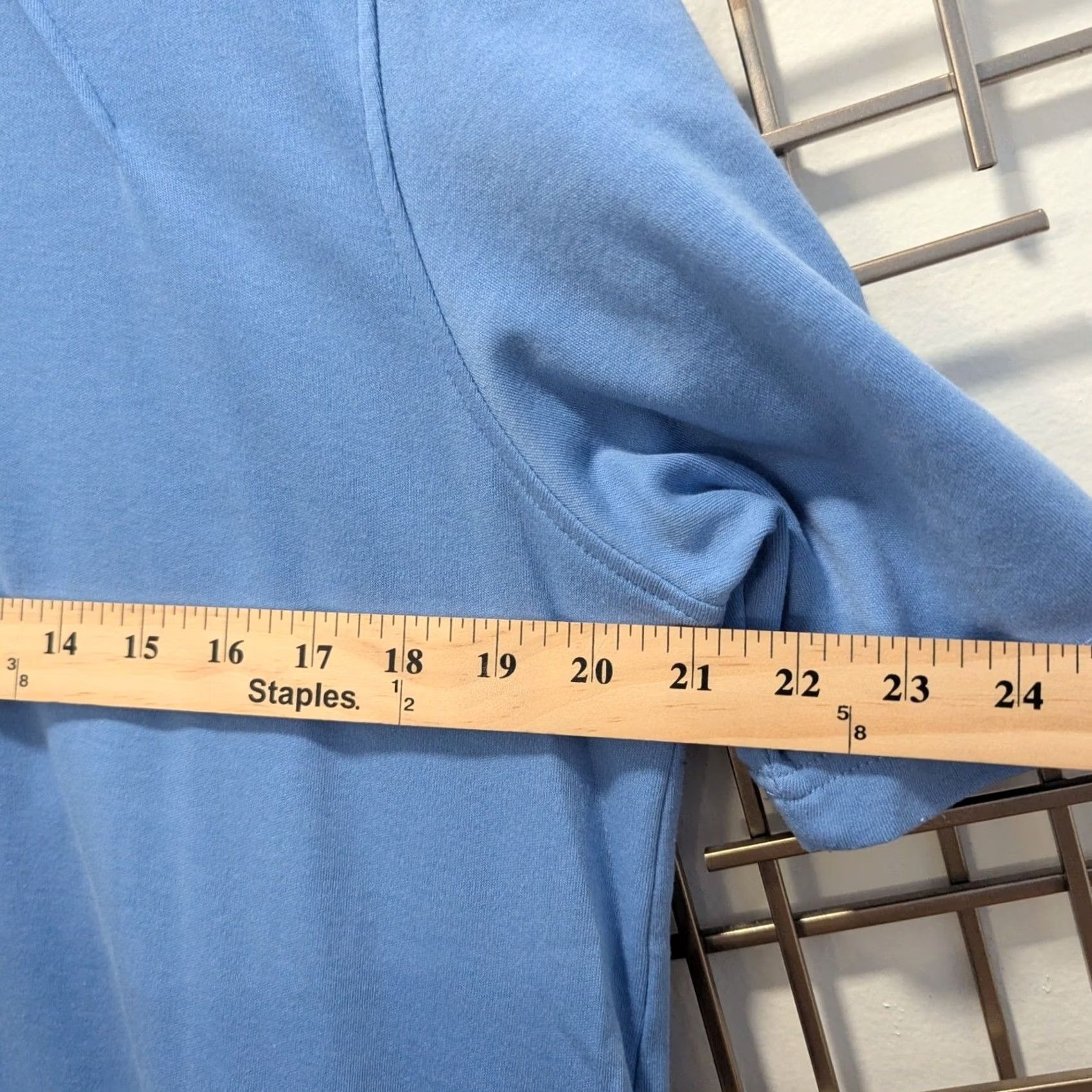 Blair Blair Short Sleeve Polo Shirt Light Blue Collared Button Pleated Tuck Women Size L Size L / US 10 / IT 46 - 6 Thumbnail