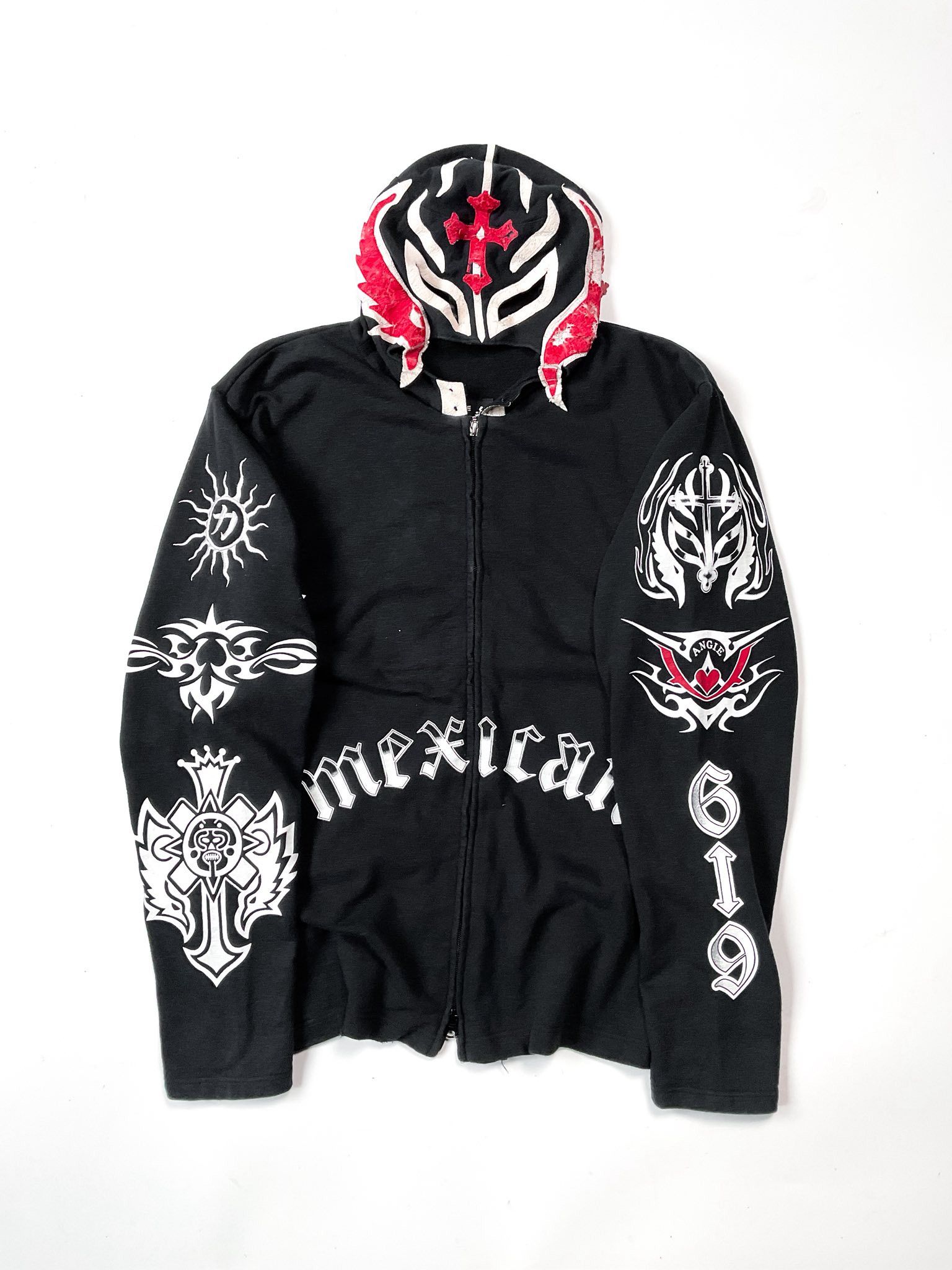 PPFM Vtg 00's PPFM x WWE " Ray Mysterio " Mask Zipper Hoodie Size US L / EU 52-54 / 3 - 3 Thumbnail
