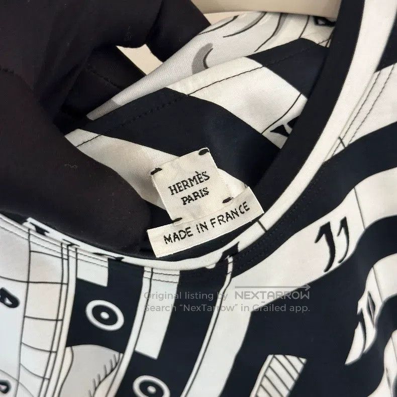 Hermes Hermes Star Chart Series Black and White Printed Top Size XS / US 0-2 / IT 36-38 - 5 Thumbnail