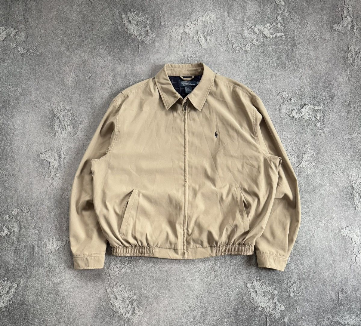 Polo Ralph Lauren × Vintage Polo Ralph Lauren XL beige zip bomber jacket collared 90s Size US XL / EU 56 / 4 - 5 Thumbnail