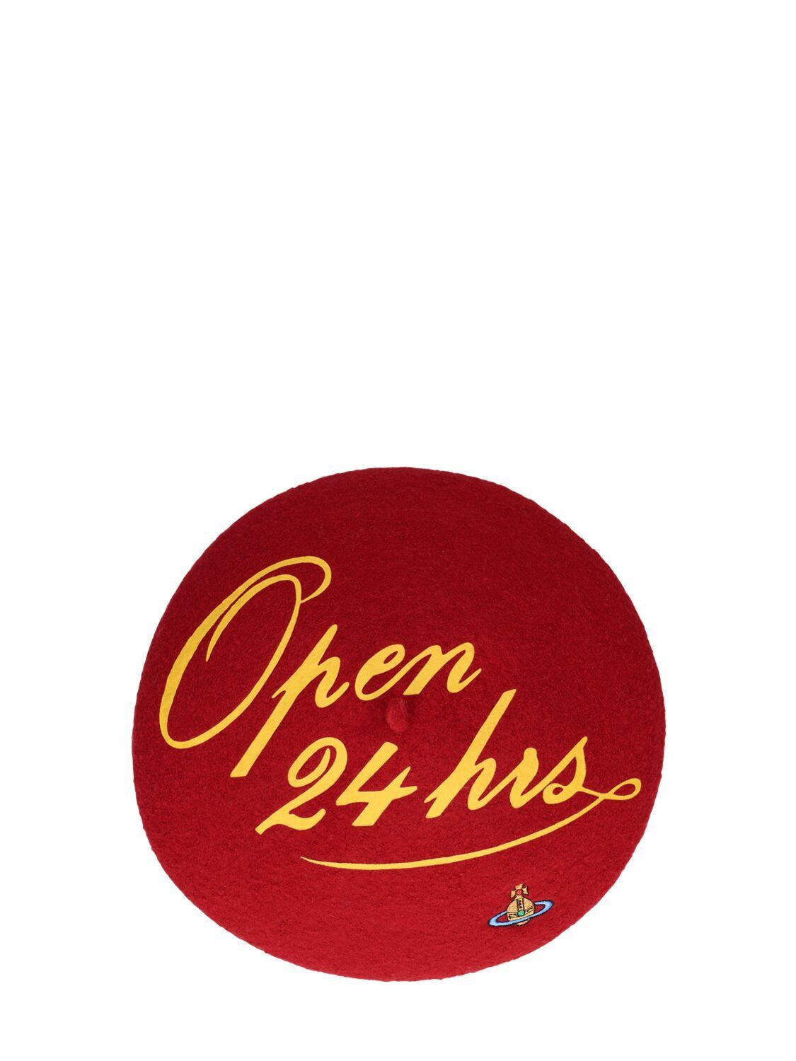 Vivienne Westwood o1f1d3z0226 Size: OS /Open 24 Hours Wool Beret Hat / Cap Red Size ONE SIZE - 6 Thumbnail