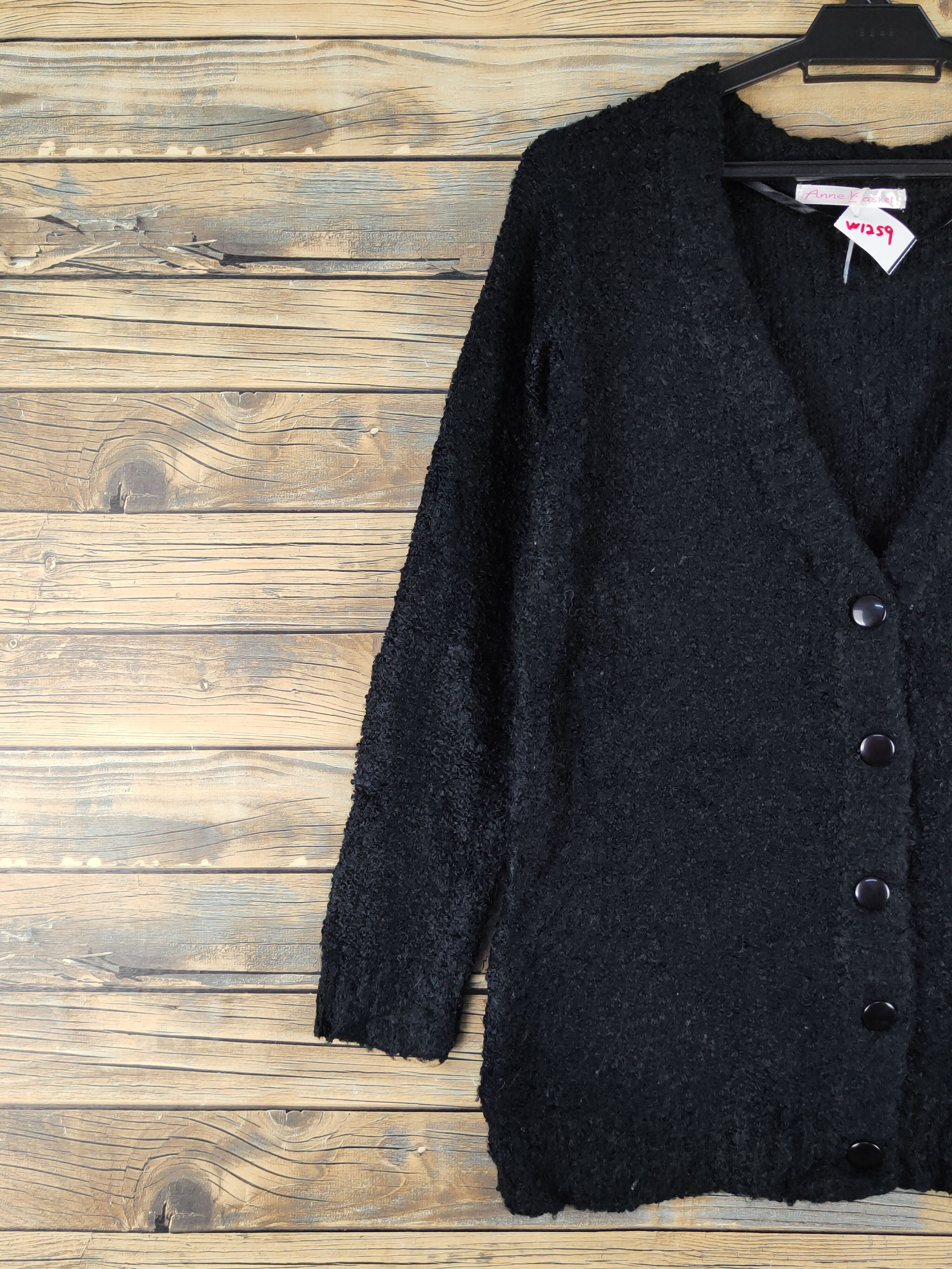 Japanese Brand × Vintage Anne Basket Black Knitwear Cardigan #W1259 Size M / US 6-8 / IT 42-44 - 3 Thumbnail