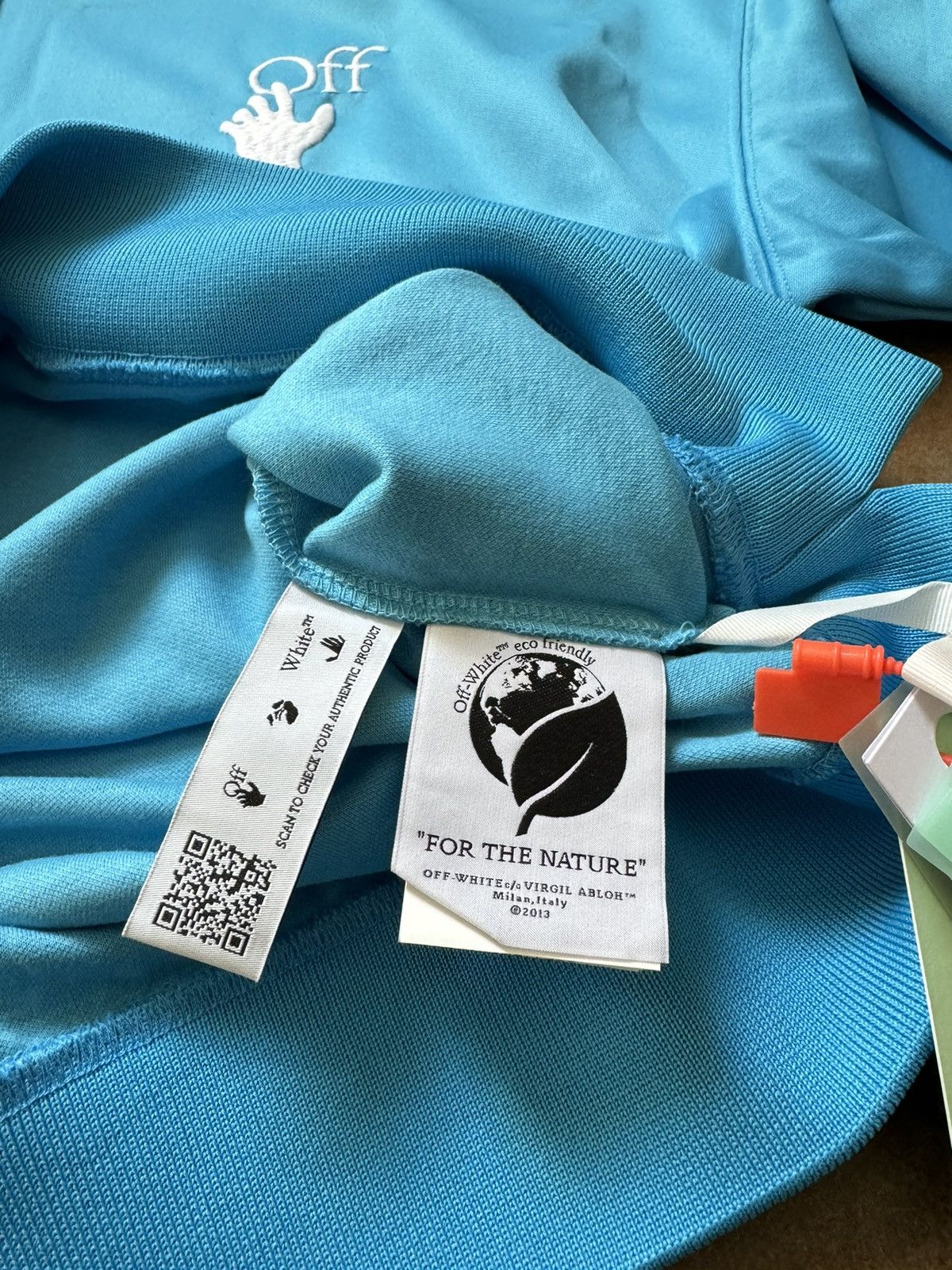 Off-White Off-White Hand Logo Hoodie Blue Small Size US S / EU 44-46 / 1 - 8 Thumbnail