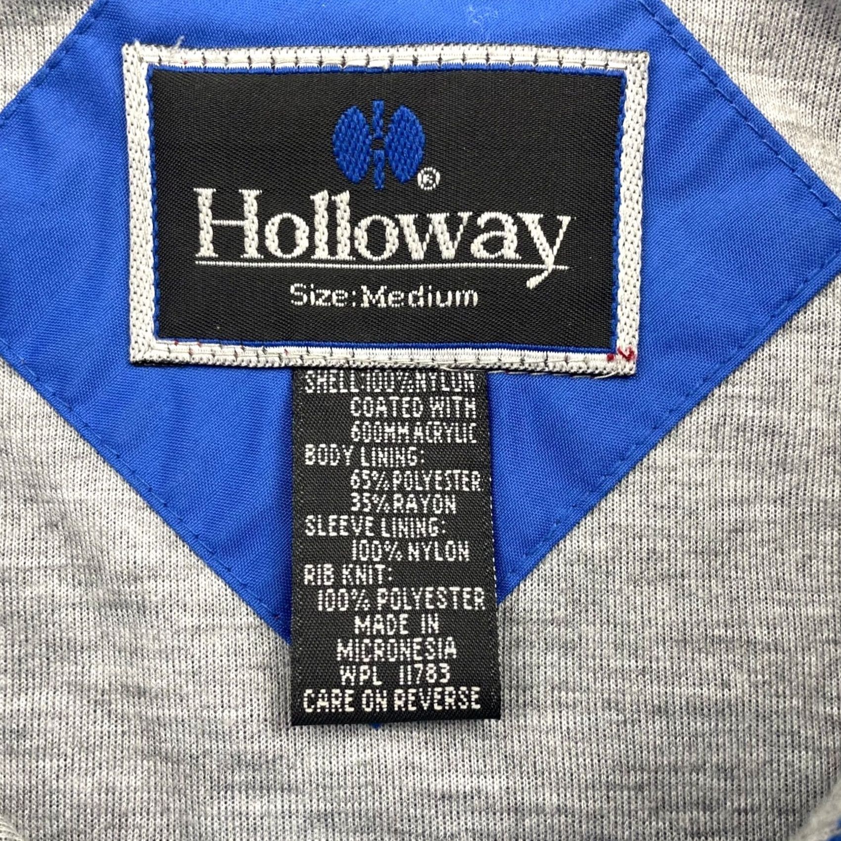 Holloway Holloway Ritz Carlton Palm Beach Men's Windbreaker Track Suit Blue/Black/White 2 Piece Medium Nylon 100% Wind Resistant Pockets Size 40R - 6 Thumbnail