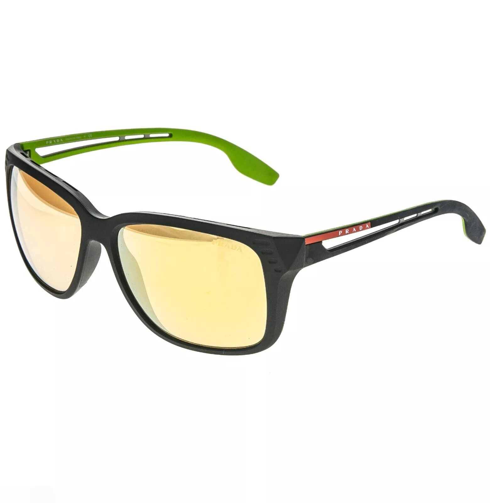 Prada PRADA 03T LINEA ROSSA PS03TS Black Yellow Sport Sunglasses Size ONE SIZE - 9 Thumbnail