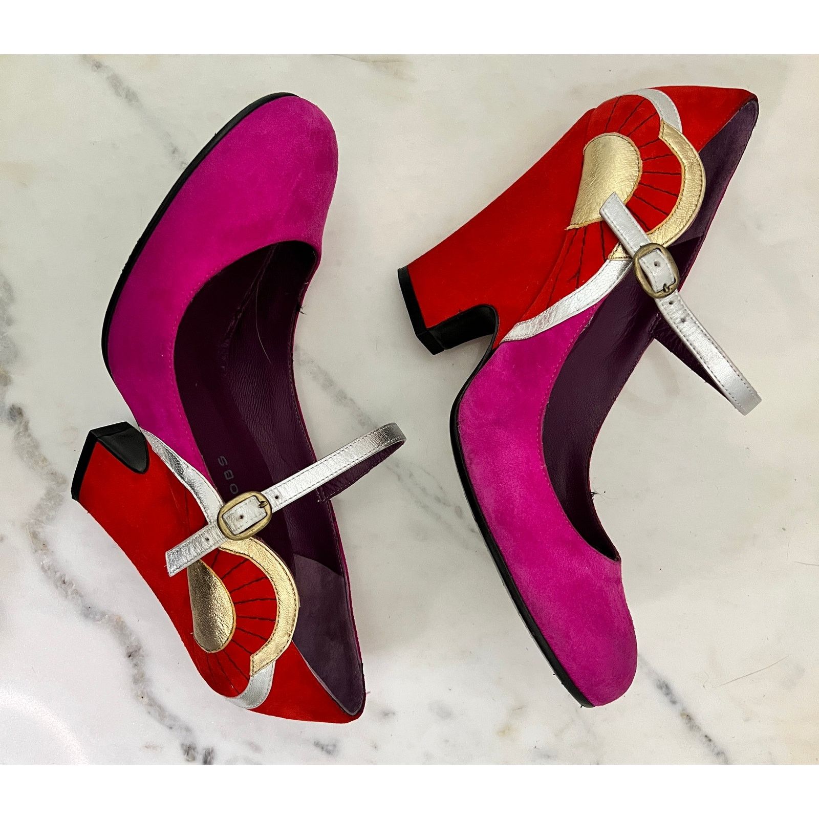 Marc Jacobs VINTAGE 2004 MARC JACOBS PINK/RED MARYJANE SHOES – EU 36.5 Size US 6.5 / IT 36.5 - 3 Thumbnail