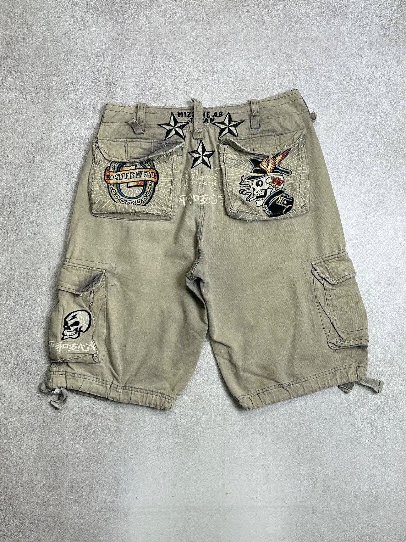 Ed Hardy × Ken Carson Vintage Y2K Skull Embroidery Cargo Grunge Shorts Jorts 32 Size US 32 / EU 48 - 1 Thumbnail