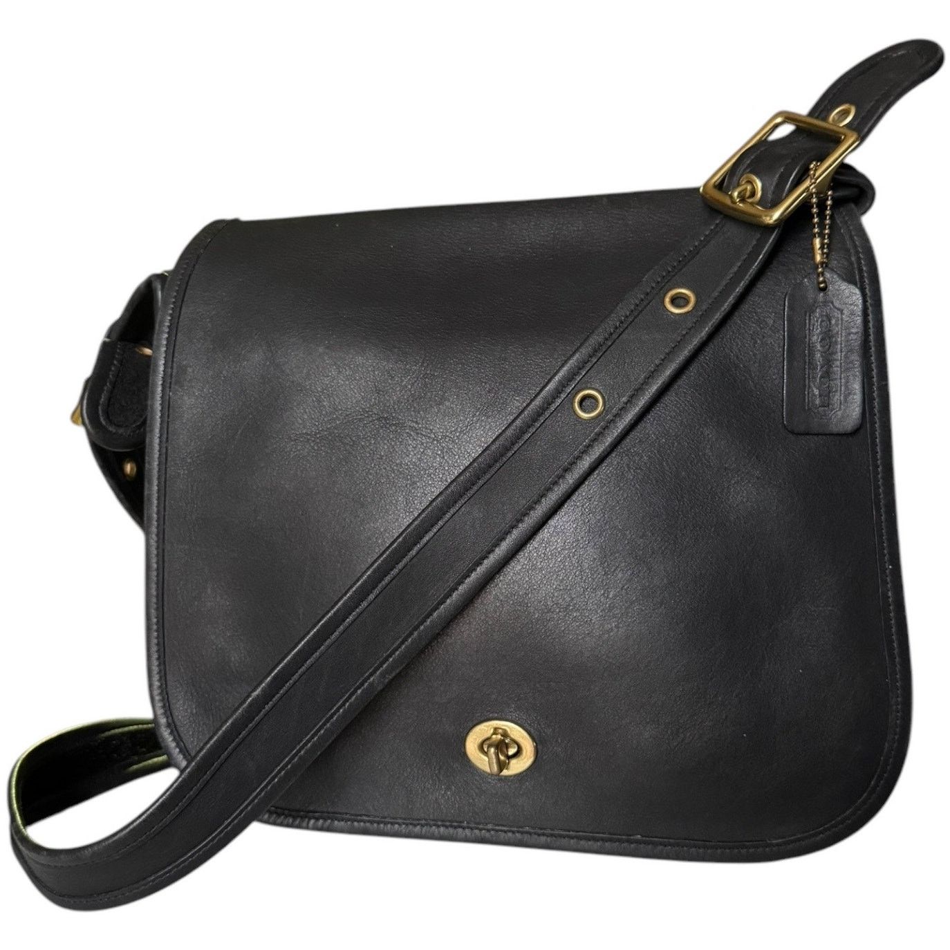VTG 90's Coach Stewardess Black Leather Crossbody Bag 9525, Women's