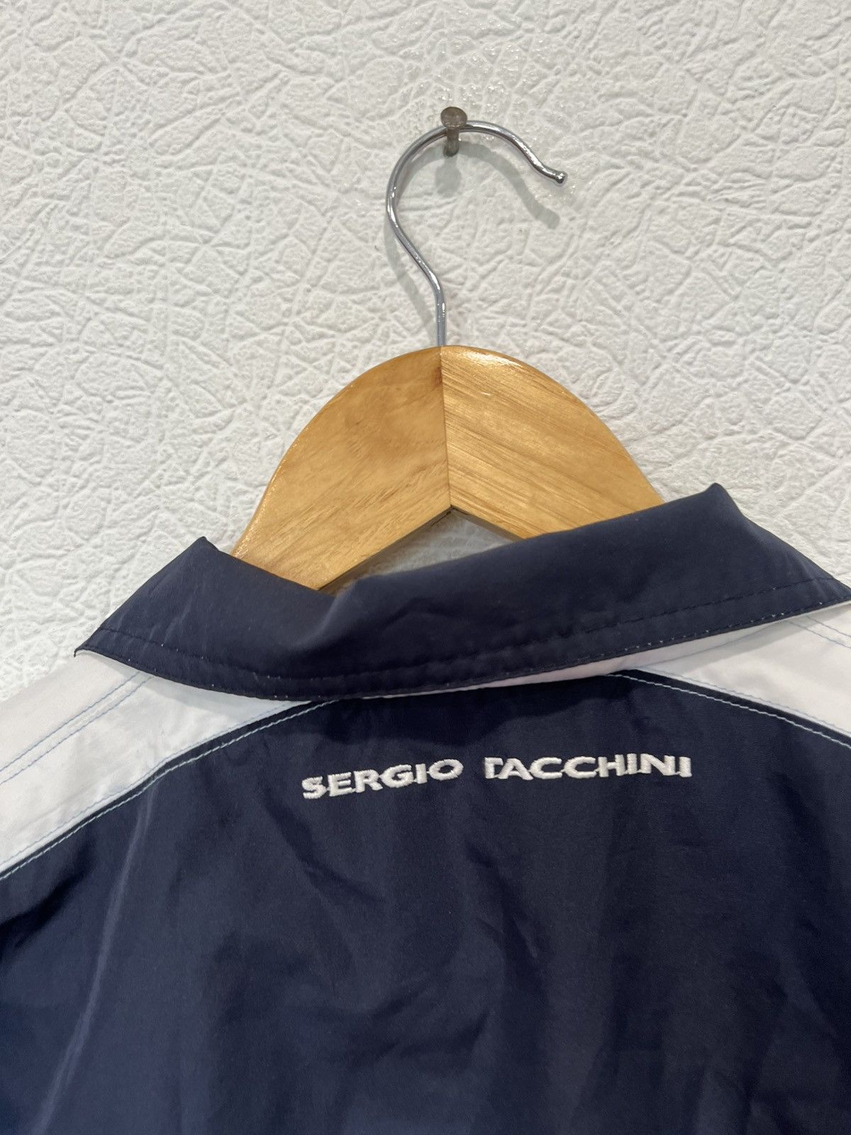 Sergio Tacchini Vintage 90s Sergio Tacchini Blue Nylon Track Top Zip Size US M / EU 48-50 / 2 - 8 Thumbnail