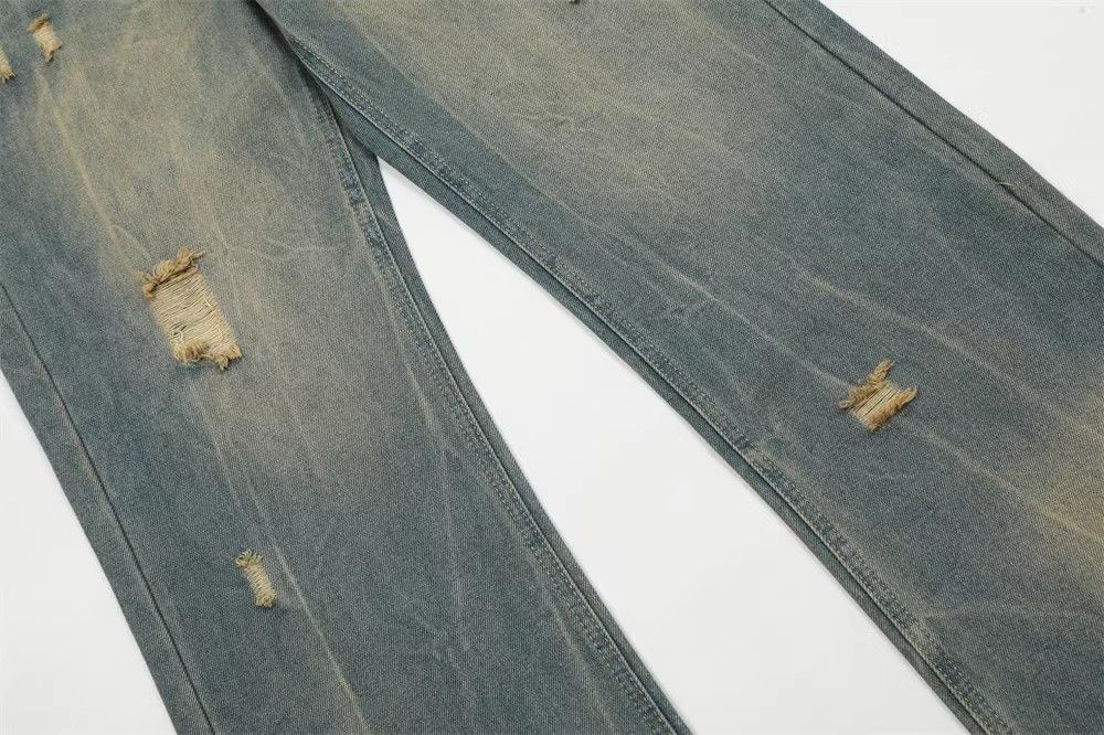 Japanese Brand × Jean Men's street retro loose washed distressed jeans y2k Size US 34 / EU 50 - 6 Thumbnail