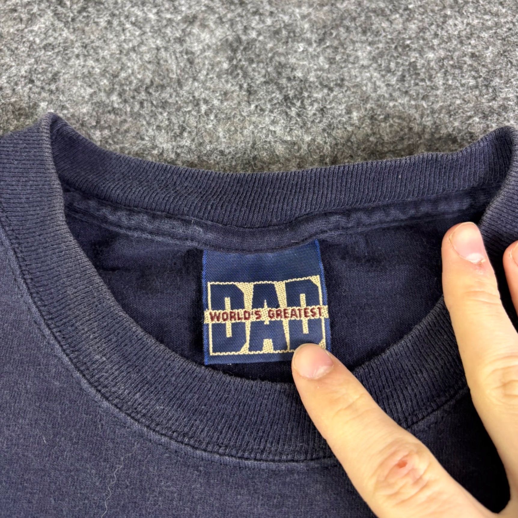 Vintage VINTAGE World's Greatest Dad Gramps Fishing T Shirt Navy Blue Mens XL Size US XL / EU 56 / 4 - 6 Thumbnail