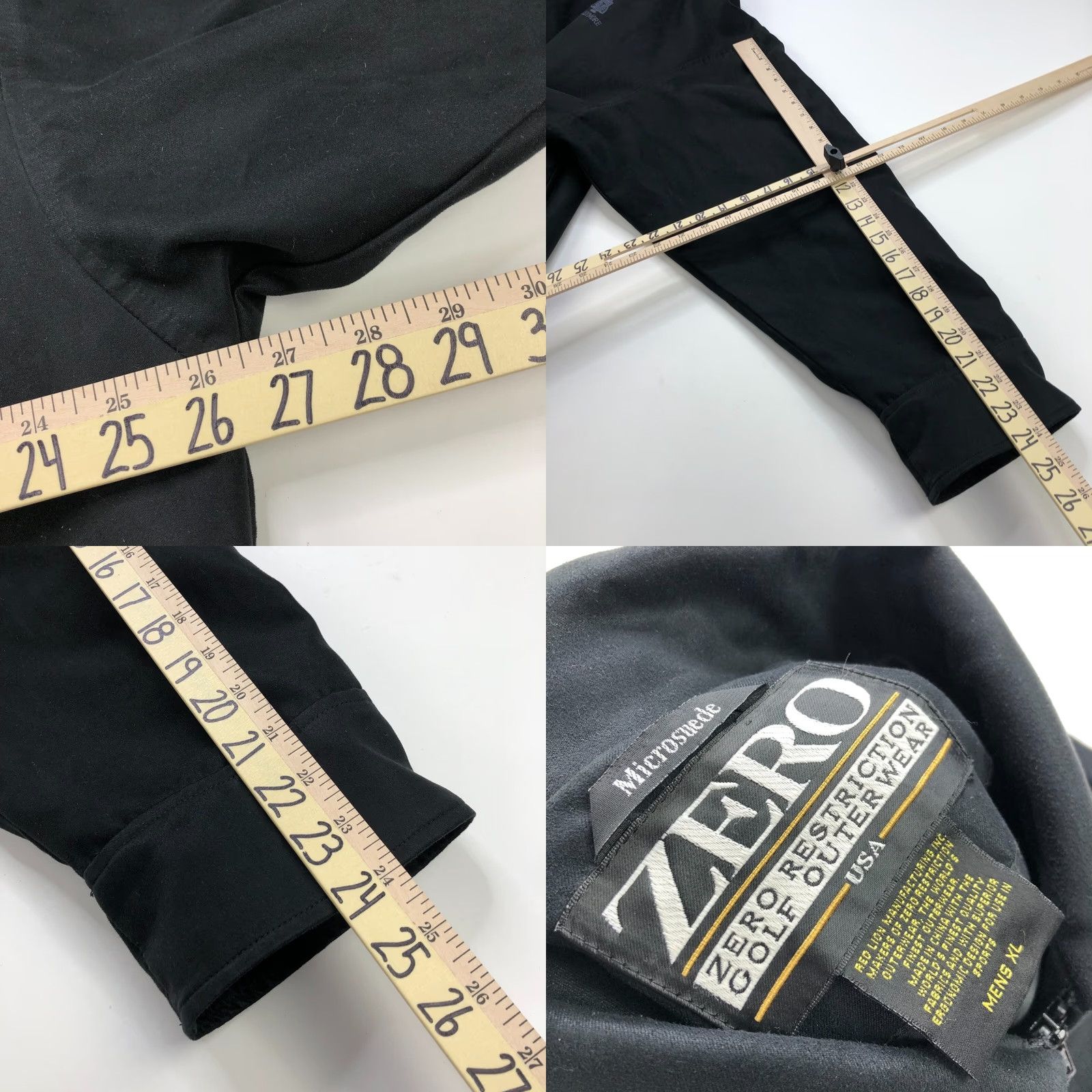Vintage Zero Restriction Jacket Mens Full Zip Mock Neck Black XL Microsuede Windbreaker Regular Fit Mid-Length Jacket Size US XL / EU 56 / 4 - 8 Thumbnail