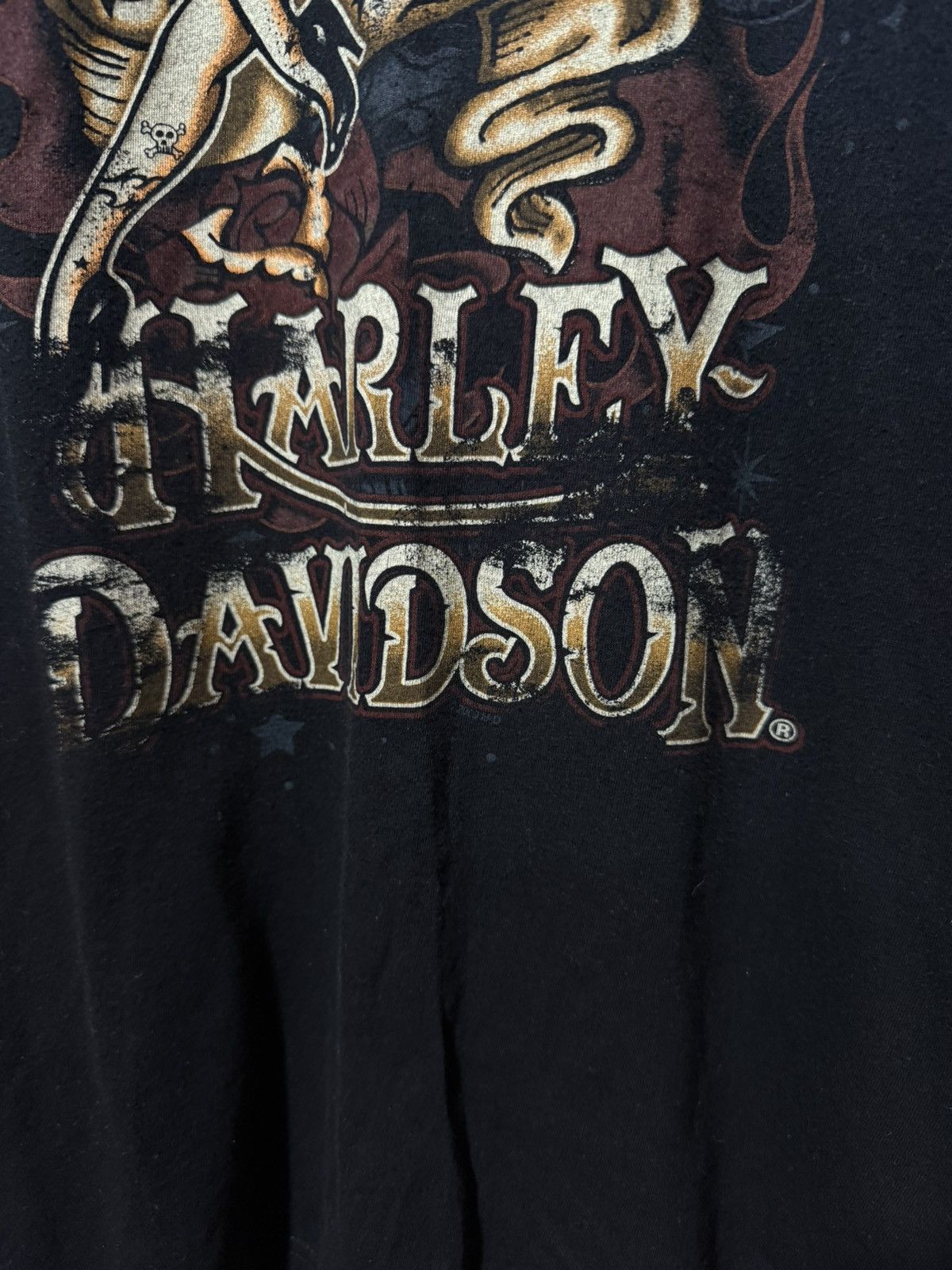 Harley Davidson Vintage 2009 Harley Davidson Sexy Cop Girl Ed Hardy T-Shirt Size US XL / EU 56 / 4 - 5 Thumbnail