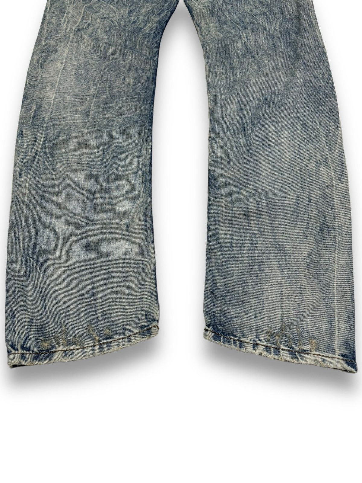 Diesel Diesel Industry Acid Wash Patched Distressed Curved Jeans Size US 31 - 16 Thumbnail