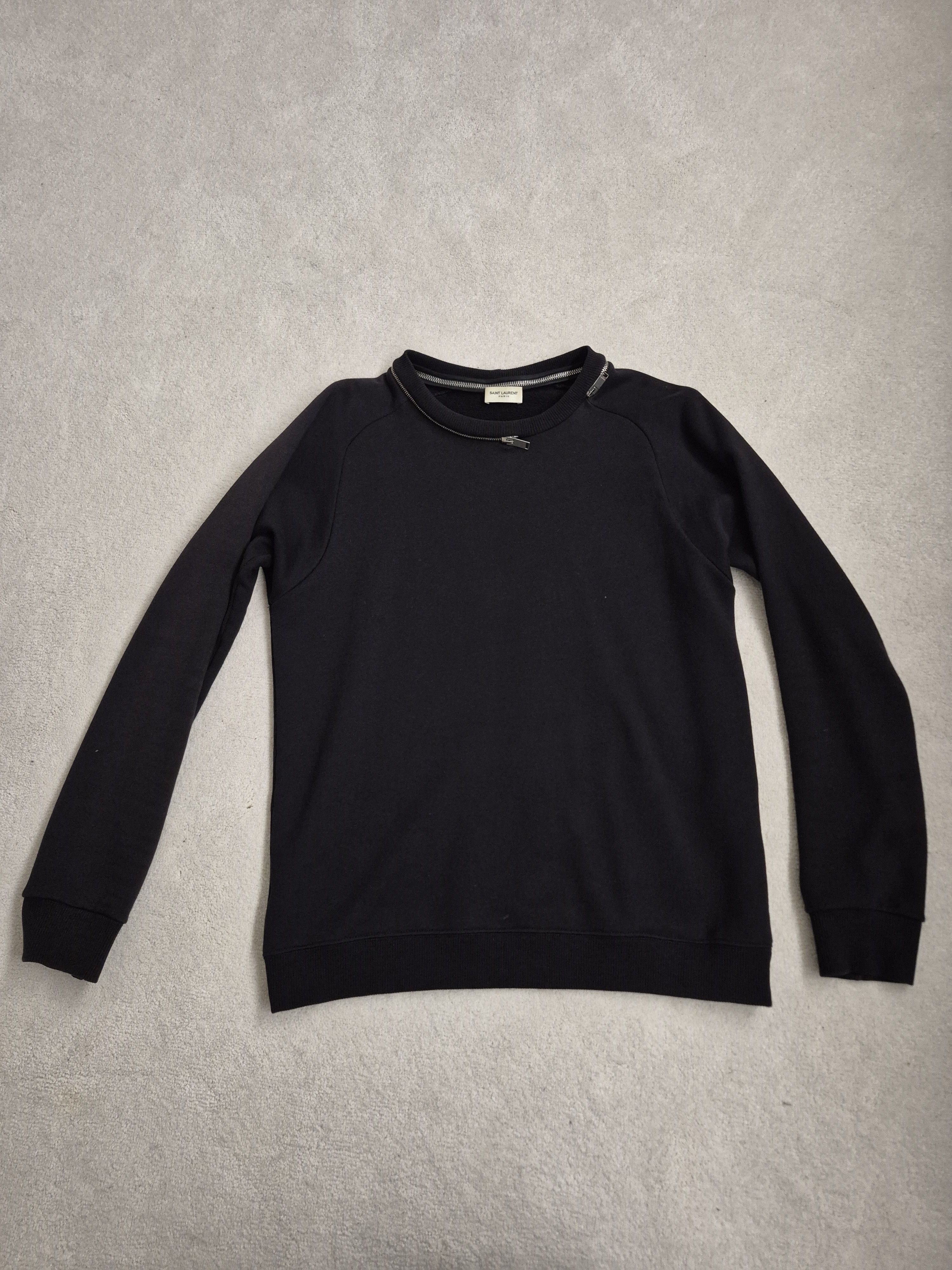 Saint Laurent Paris SAINT LAURENT ZIP NECK HEDI SWEAT MEDIUM BLACK Size US S / EU 44-46 / 1 - 1 Thumbnail