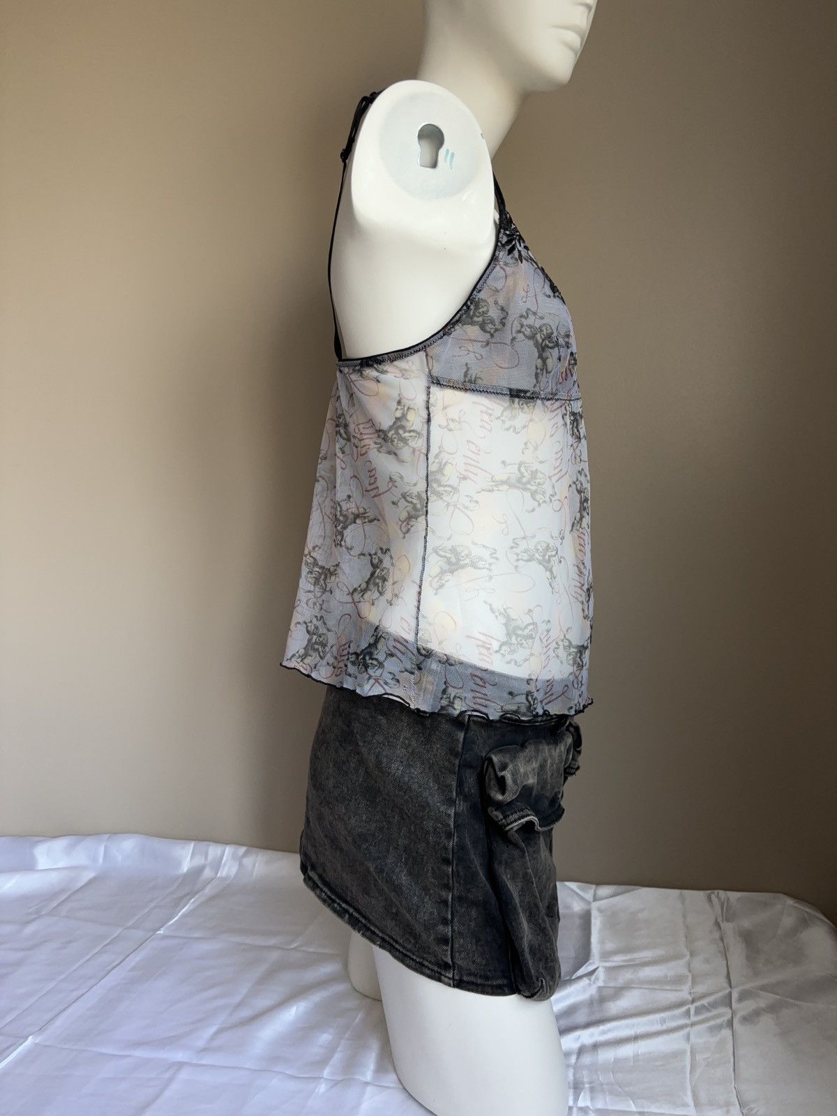 Other × Vintage Angels printed cute tank top mesh lace Size XL / US 12-14 / IT 48-50 - 7 Thumbnail
